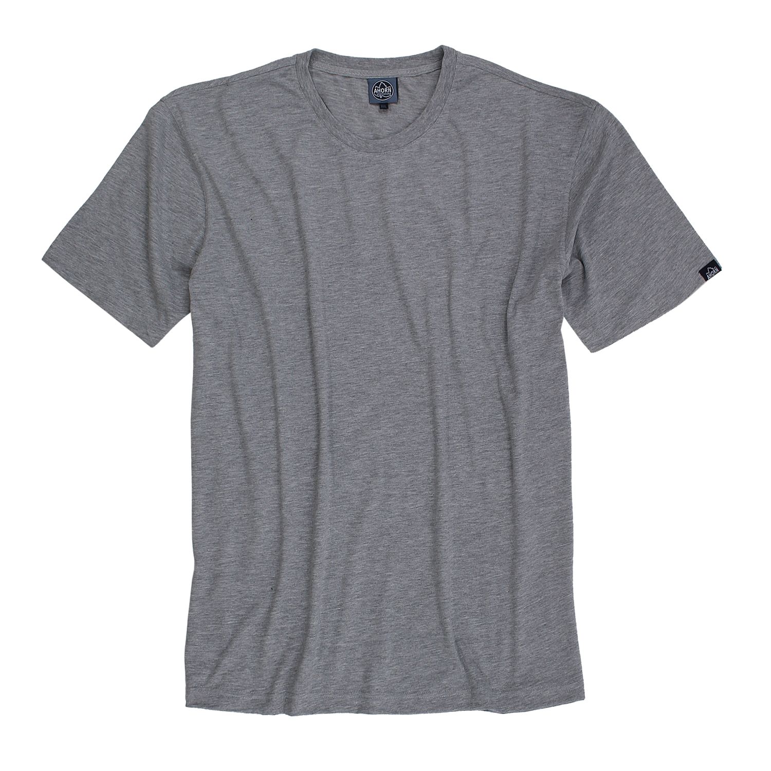 Lot de deux T-shirts gris chiné col rond by Ahorn Sportswear grandes tailles jusqu'au 10XL