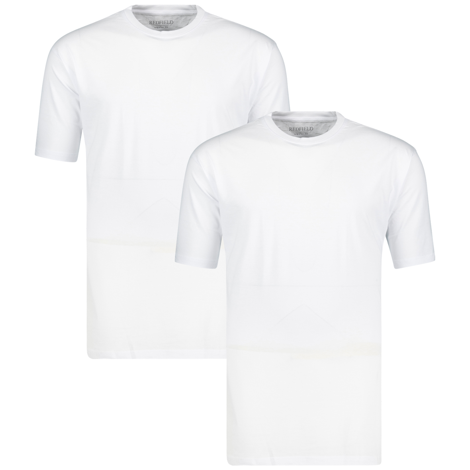 Pack de deux T-shirts blanc col rond de Redfield en grandes tailles jusqu'au 10XL