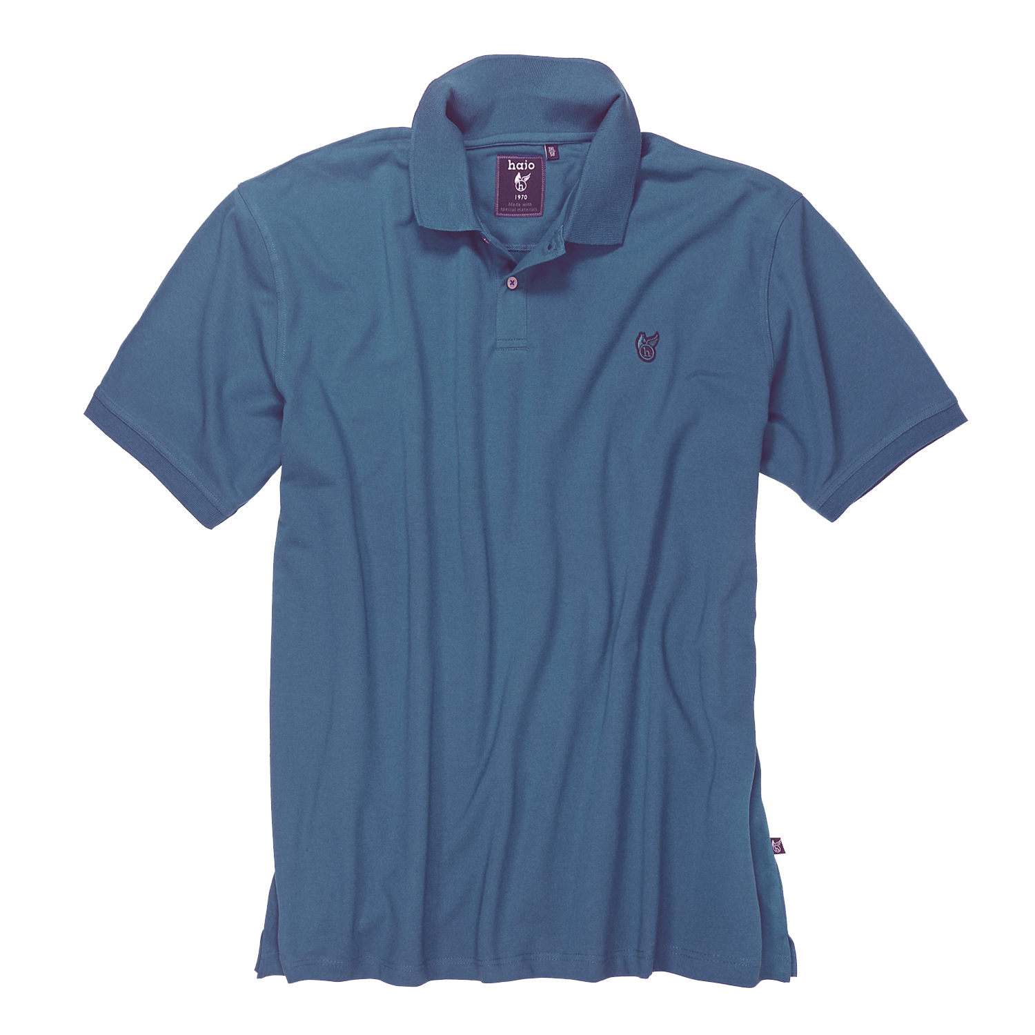 Blaues, kurzärmliges Poloshirt "stay fresh" von hajo in Übergrößen bis 7XL 