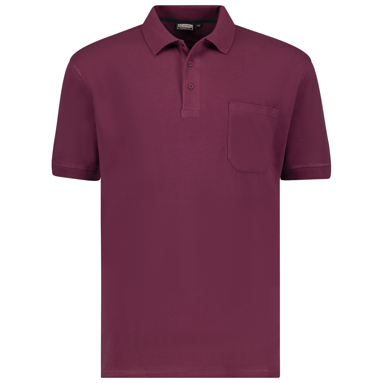 Brombeerrotes Kurzarm Polo Shirt KENO von ADAMO in Pique Qualität für Herren in großen Größen bis 10XL