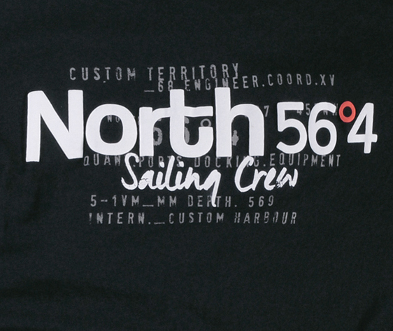 T-shirt imprimé de North 56°4 en grandes tailles 3XL-4XL // noir