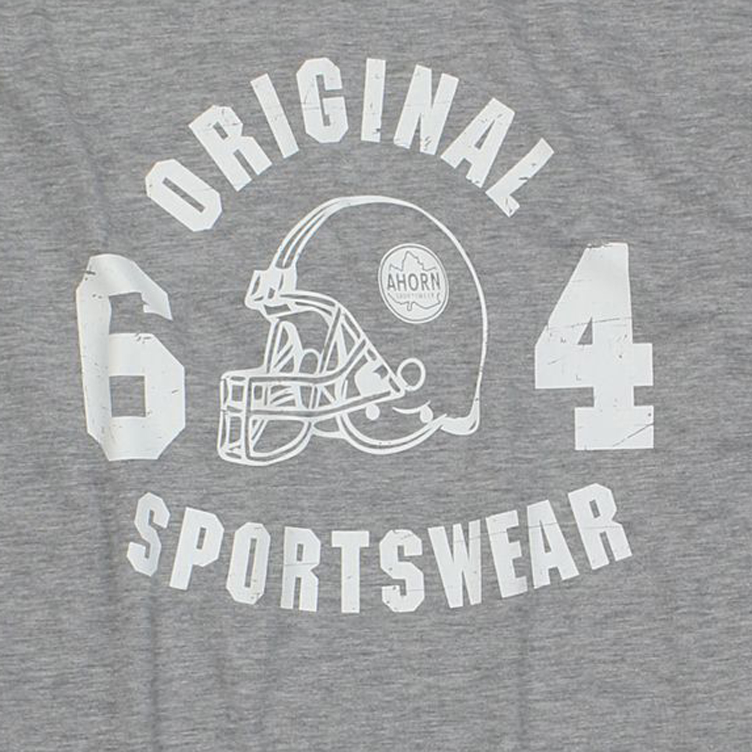 Kurzarm Shirt von Ahorn Sportswear graumeliert mit Brustaufdruck in Übergrößen 3XL - 10XL