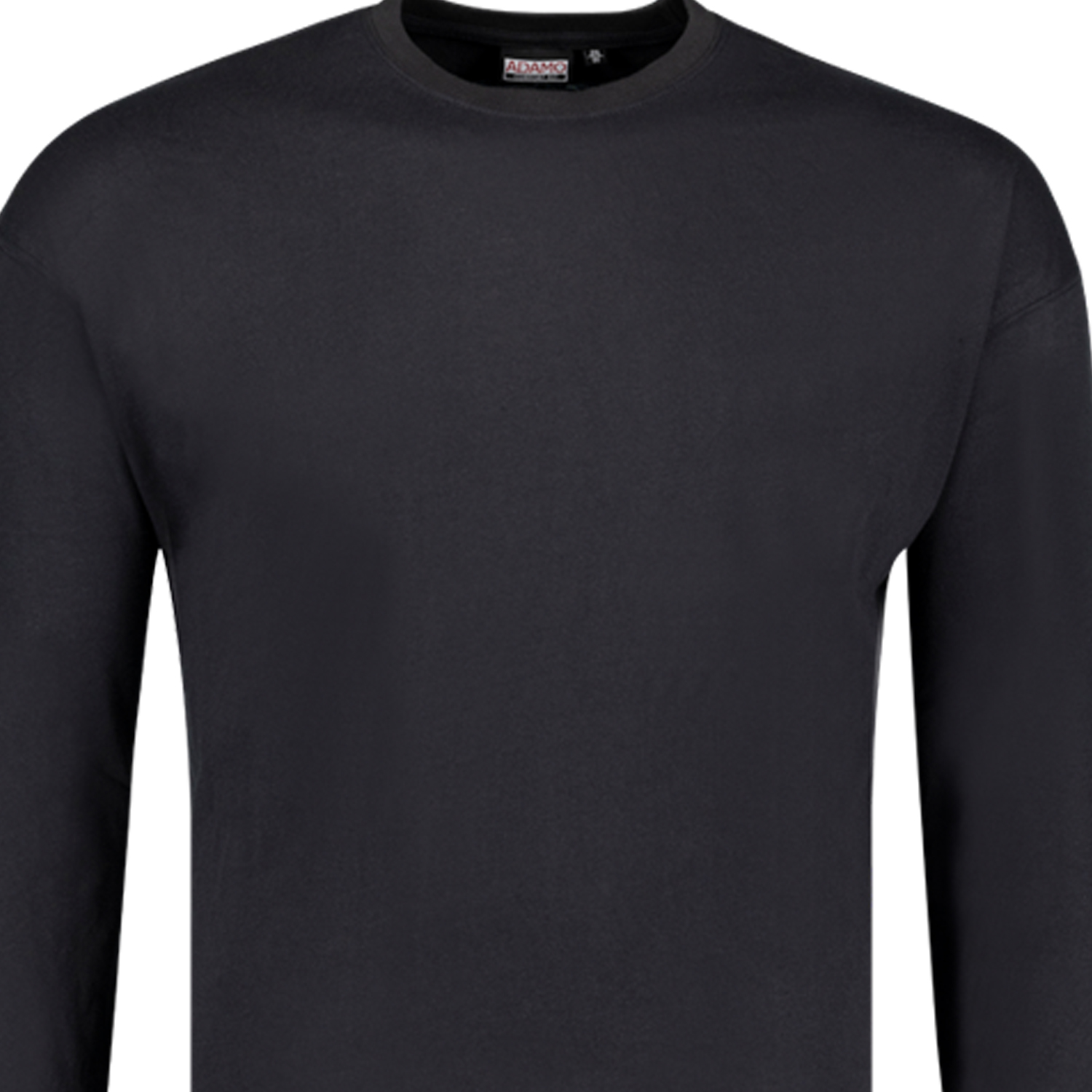 Langarmshirt für Herren COMFORT FIT von ADAMO in schwarz mit Rundhalsausschnitt bis Übergröße 12XL