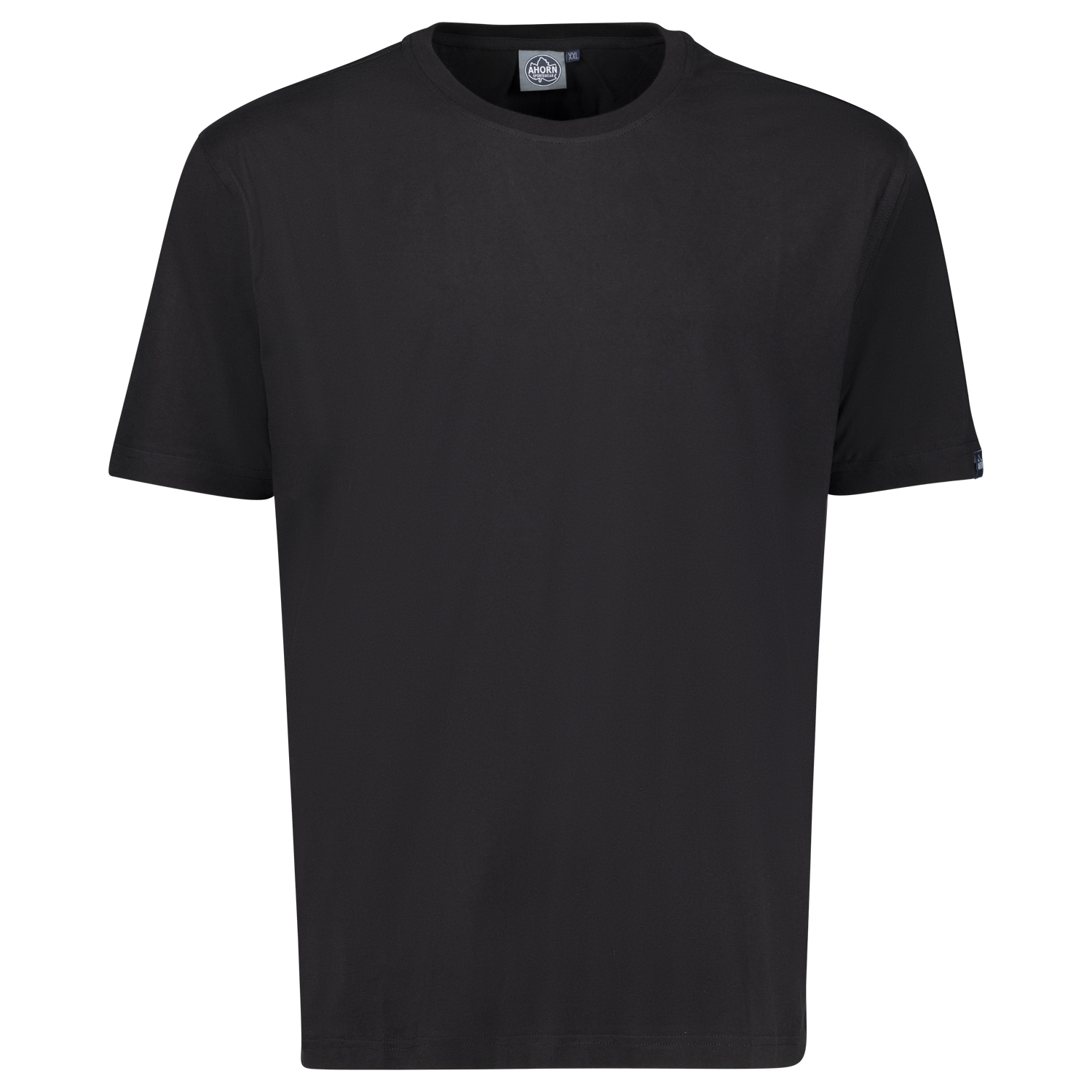 T-shirt with round neck in black by Ahorn Sportswear in extra large sizes up to 10XL