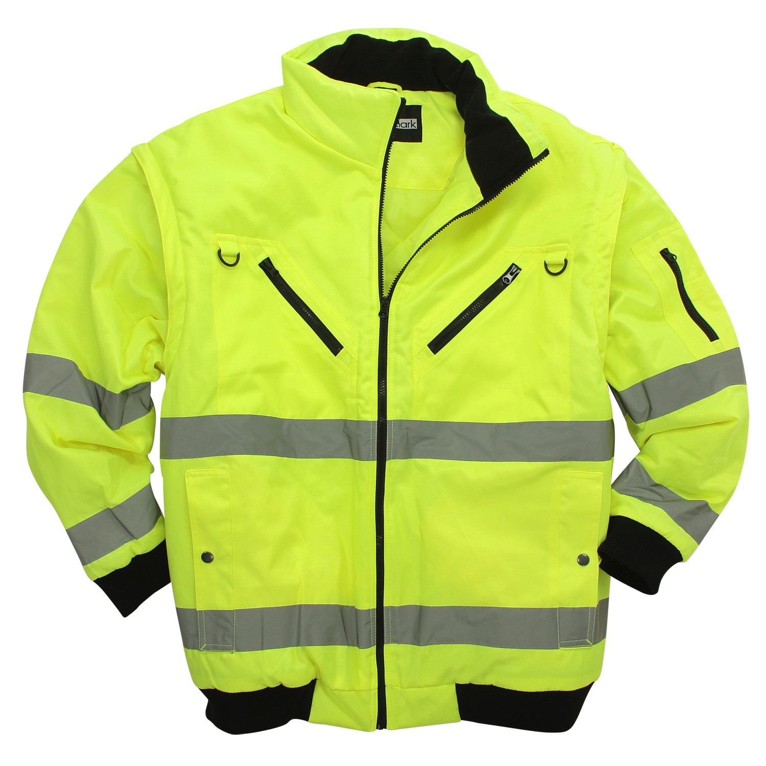 Working jacket in day-glo yellow by marc&mark in extra large sizes up to 10XL
