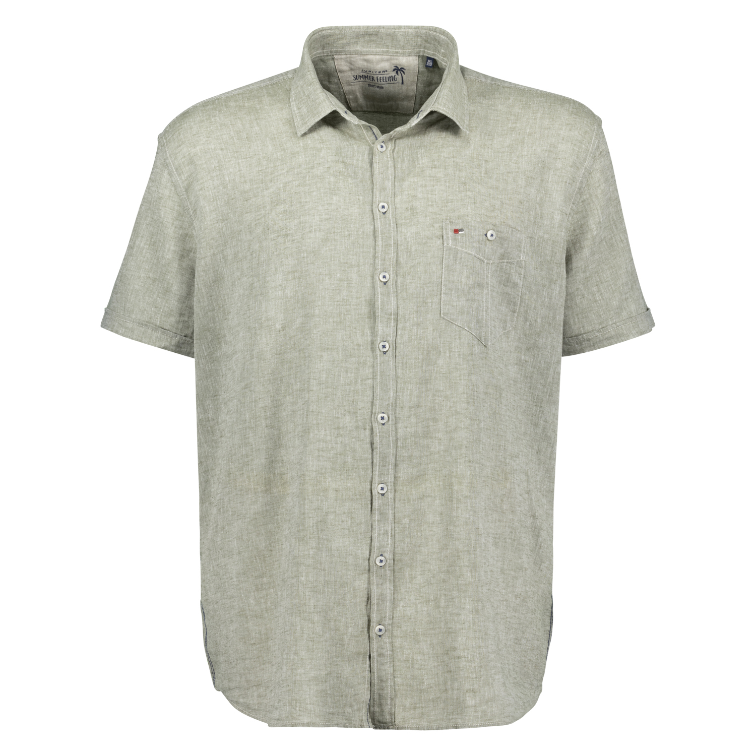 Mens Short Sleeve Summer Shirt in olive by Jupiter in Oversizes 3XL-7XL