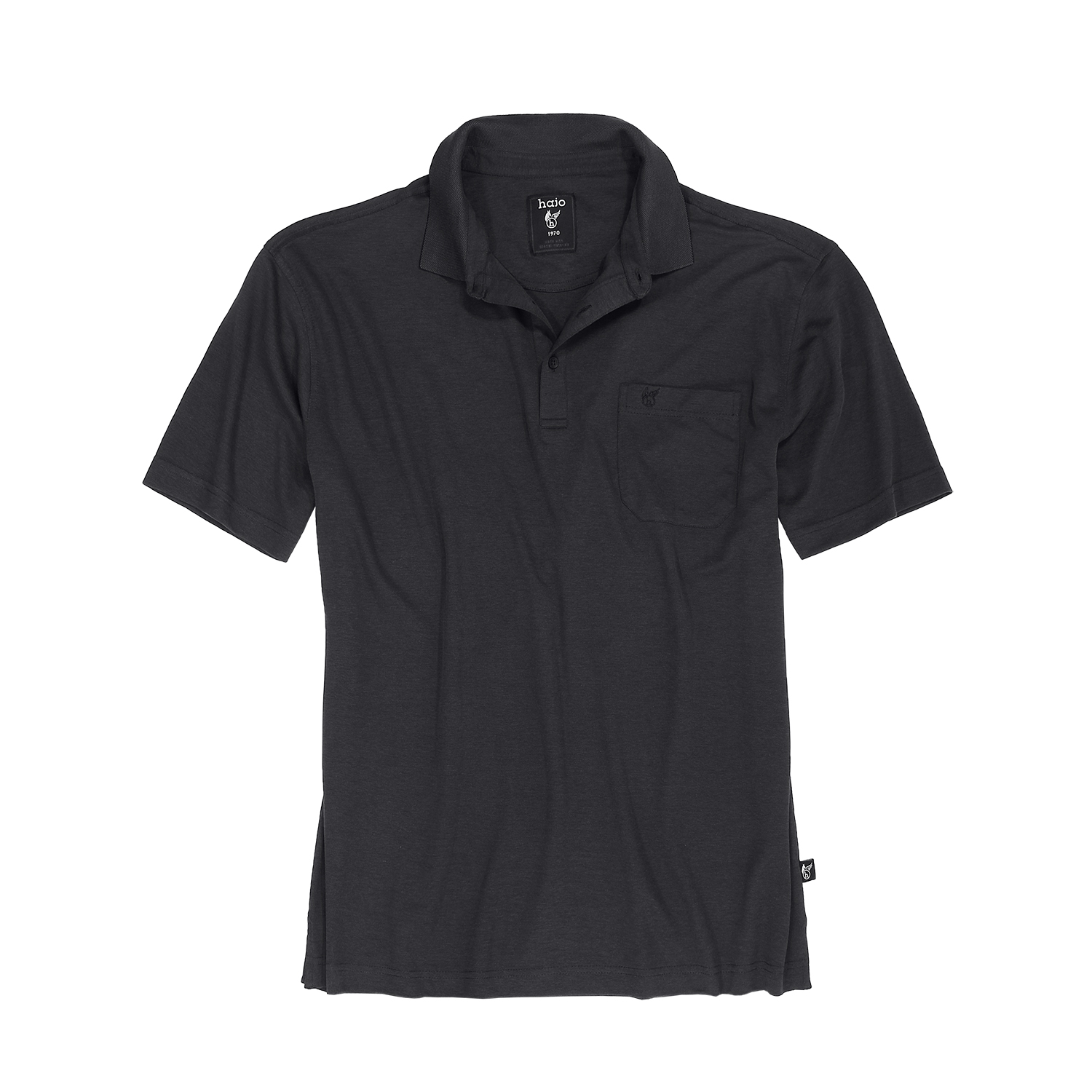Polo-shirt "softknit" by hajo grandes tailles jusqu'au 6XL // noir