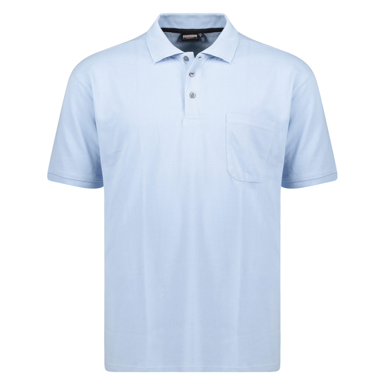 Hellblaues Kurzarm Polo Shirt KLAAS von ADAMO in Pique Qualität für Herren in großen Größen bis 10XL