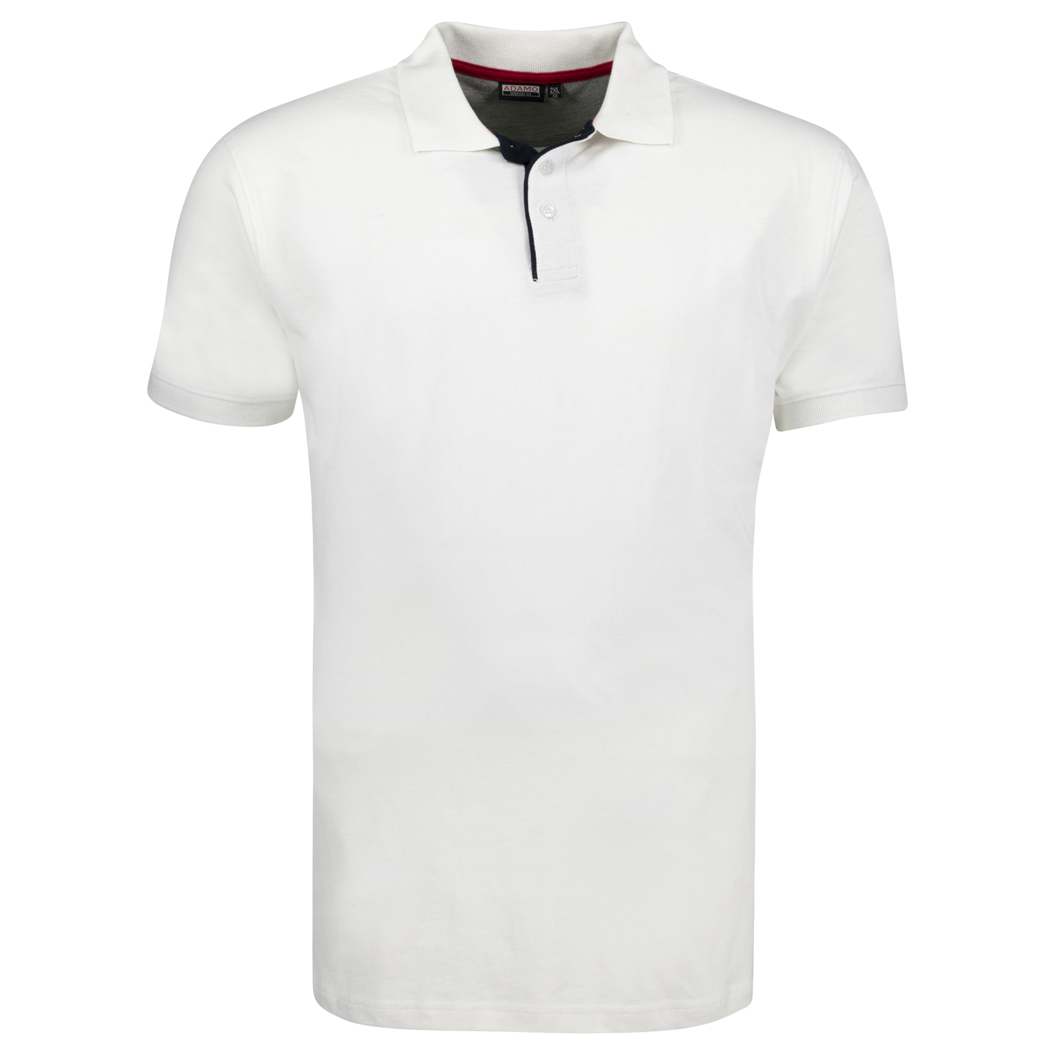 Polo shirt en blanc à manches courtes série Pablo CONFORT FIT by ADAMO en grandes tailles jusqu'au 12XL