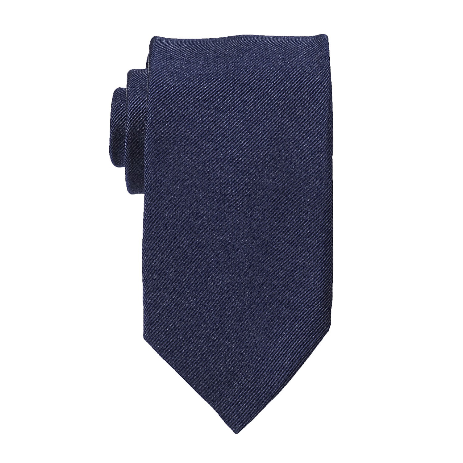 Dunkelblaue Seiden-Krawatte in Überlänge von Ploenes