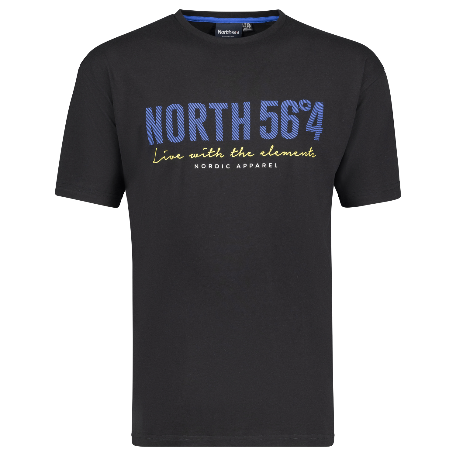 T-shirt noir pour homme de North 56°4 // grandes tailles jusqu'au 8XL