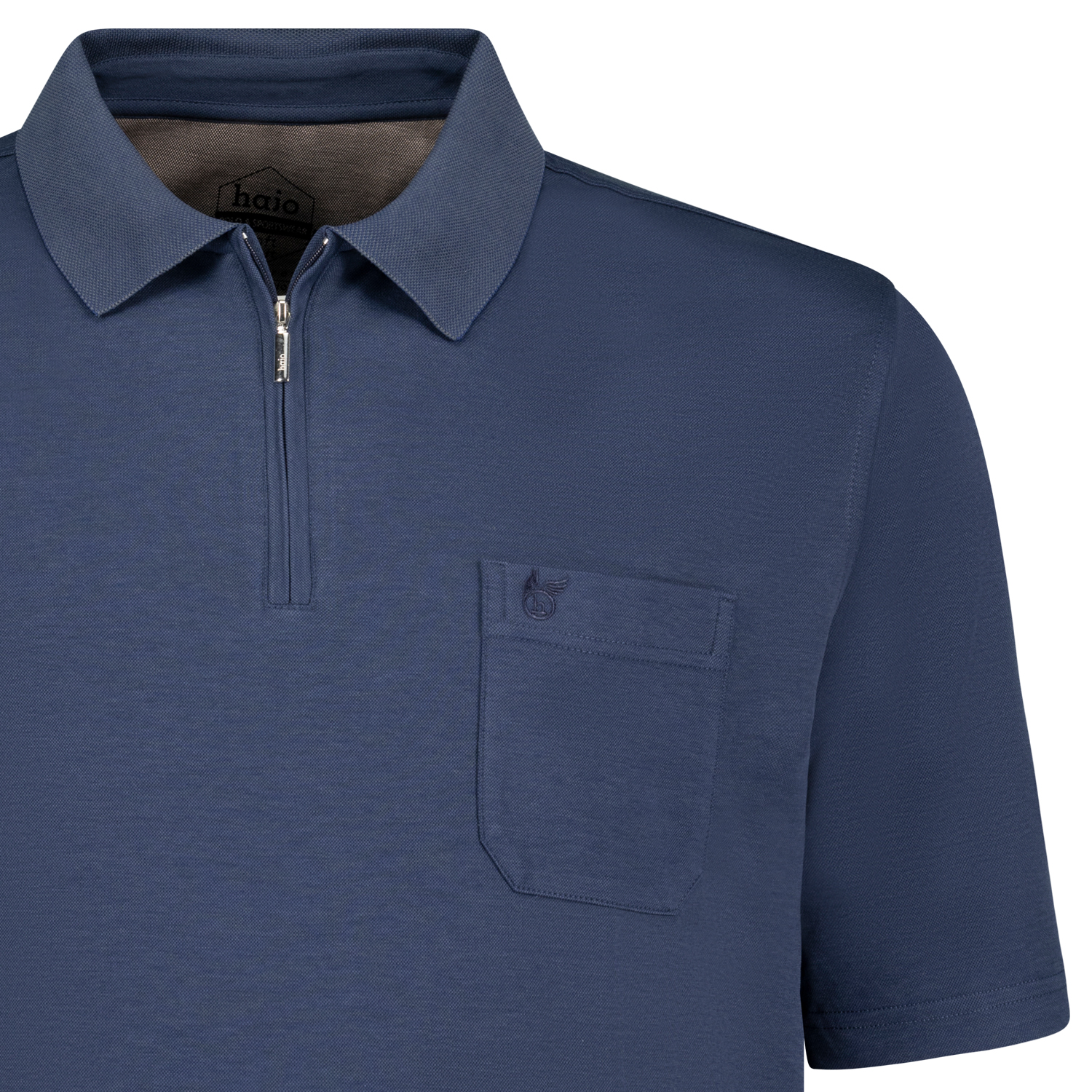 Kurzärmliges Herren Poloshirt "Softknit" von hajo in marineblau meliert bis Übergröße 6XL