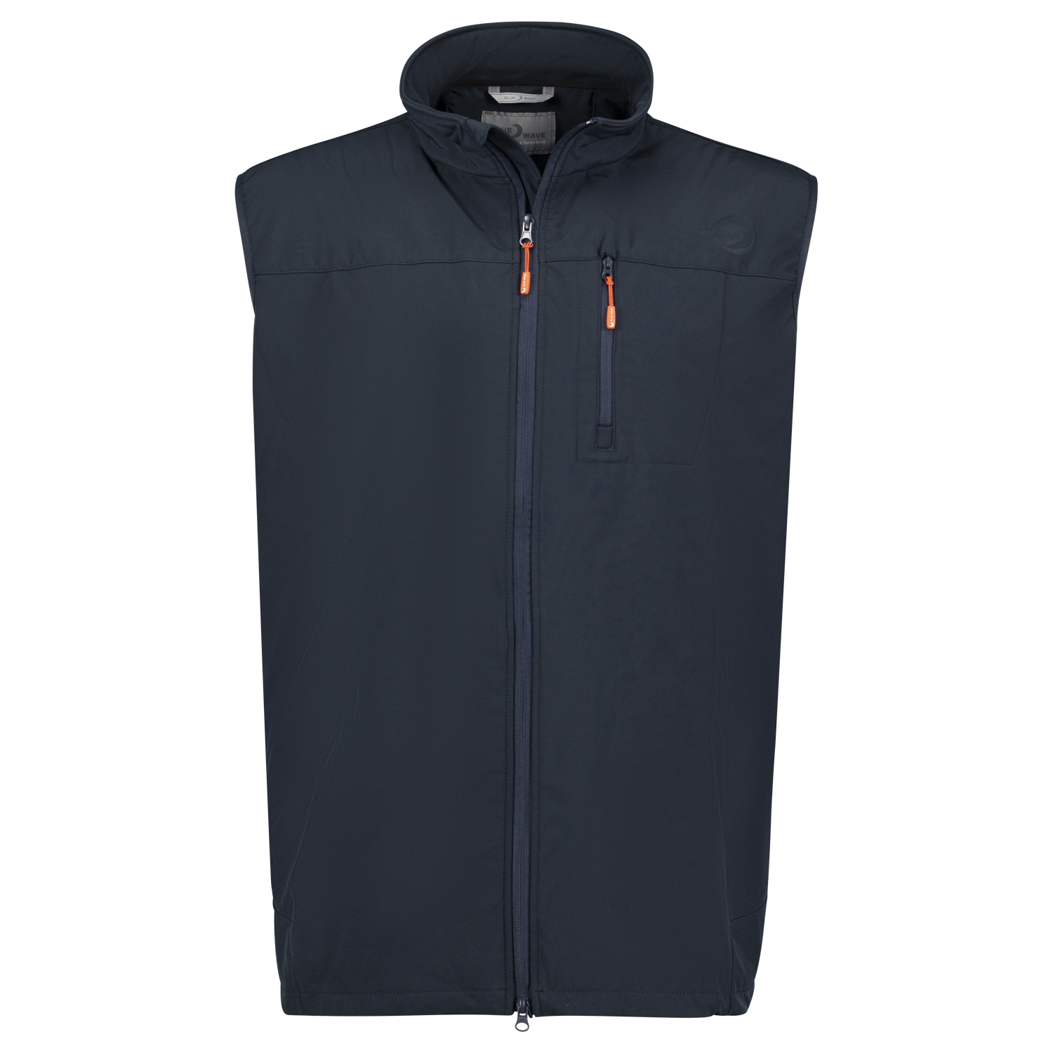 Softshell vest for men in navy by blue wave in plus sizes up to 10XL