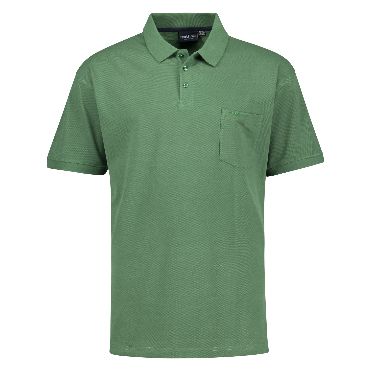 Green pique poloshirt for men by Greyes/North 56°4 in oversizes up to 8XL