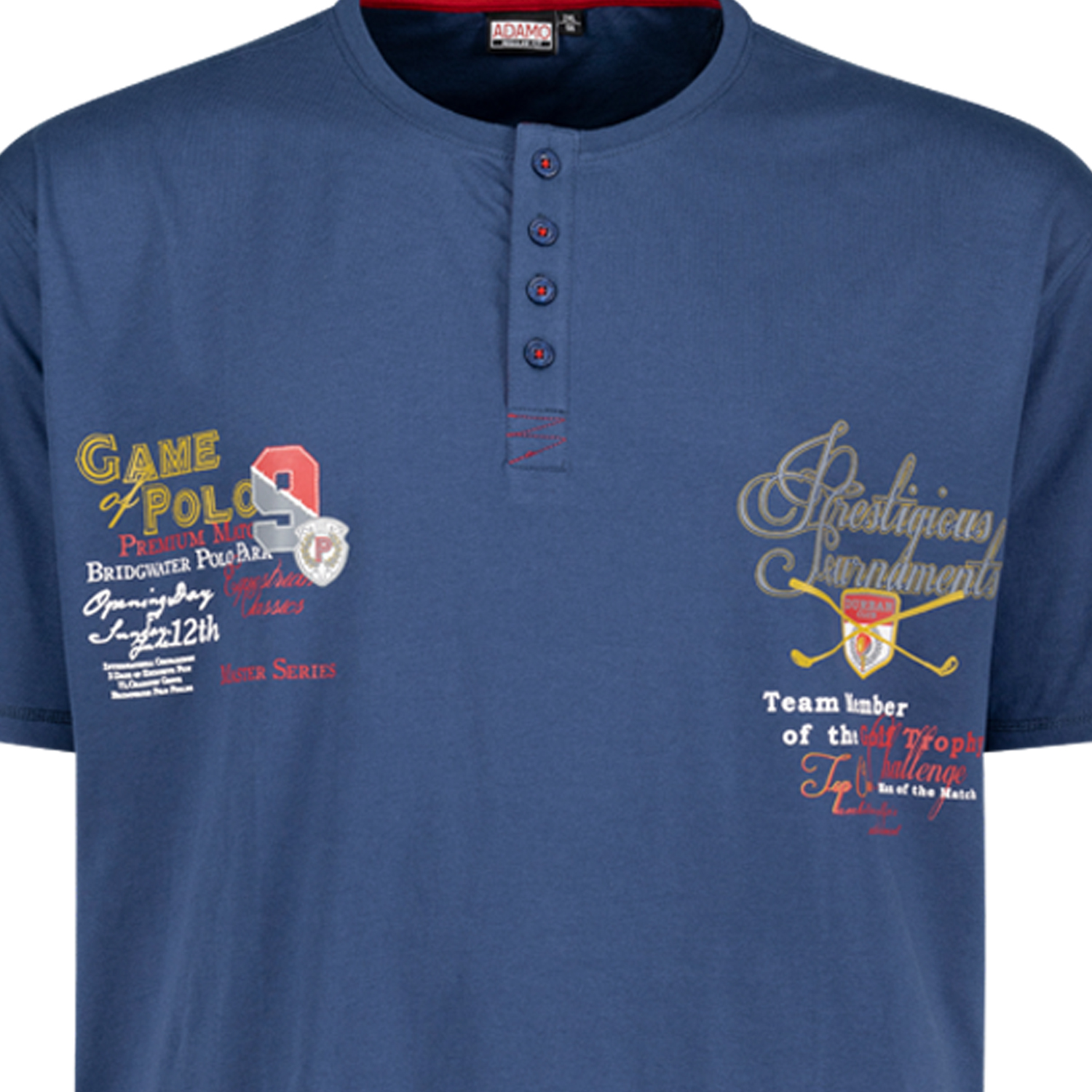 Serafino T-shirt série DUNDEE by ADAMO jusqu'à la grande taille 12XL - couleur: bleu