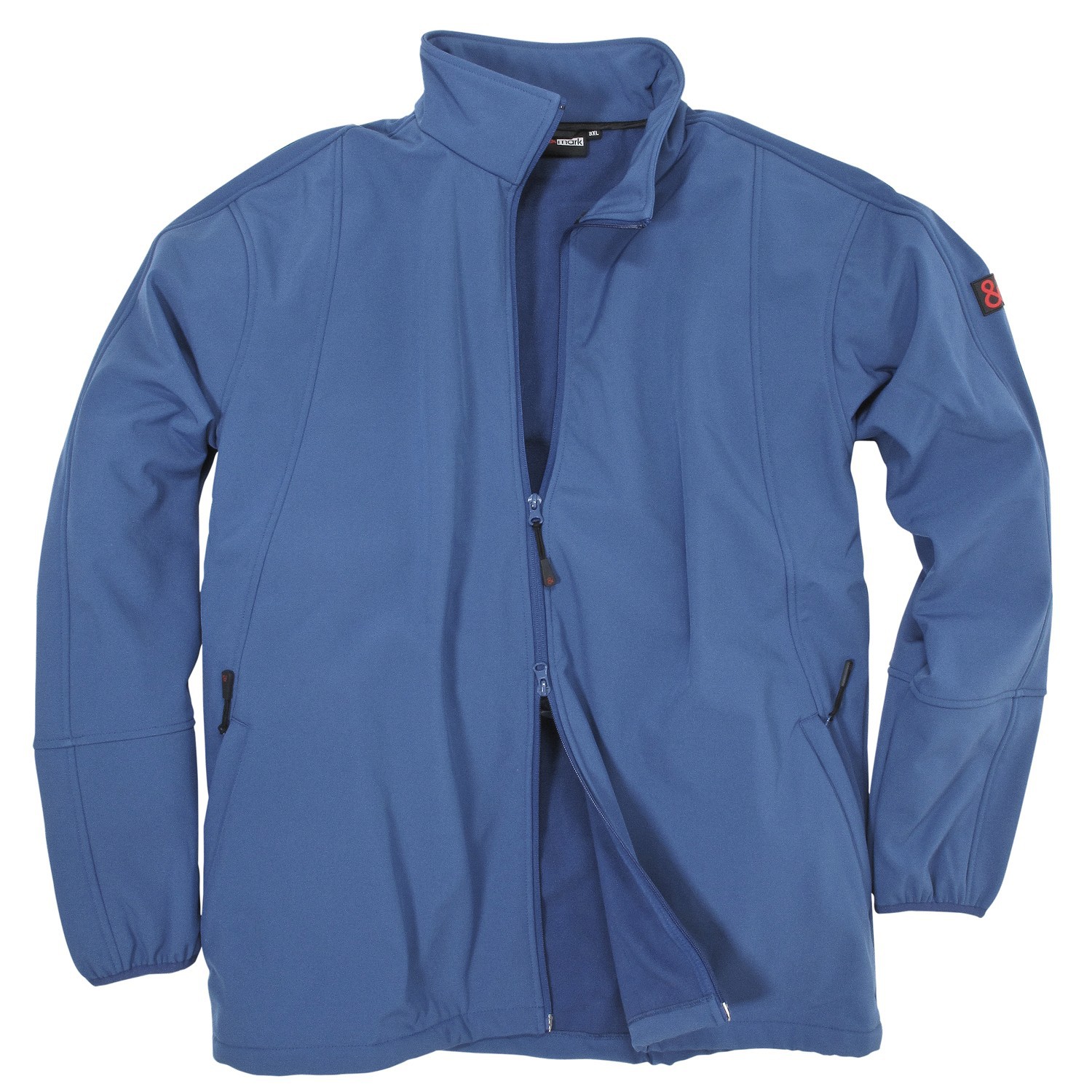 Softshell jacket in royal blue by Marc&Mark in extra large sizes up to 10XL