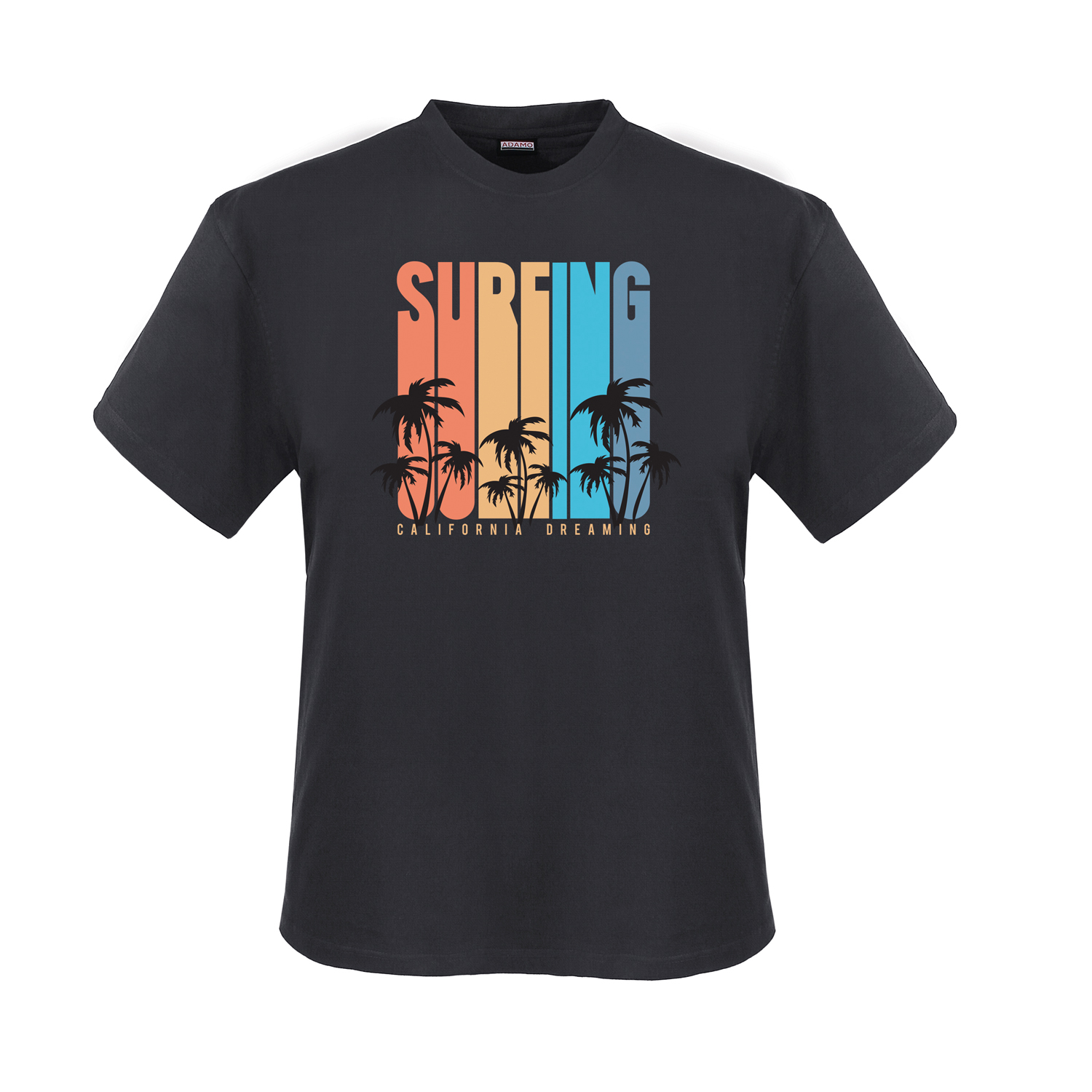 T-shirt anthracite avec empreinte by ADAMO en grandes tailles jusqu'au 12XL - Série "Surfing"