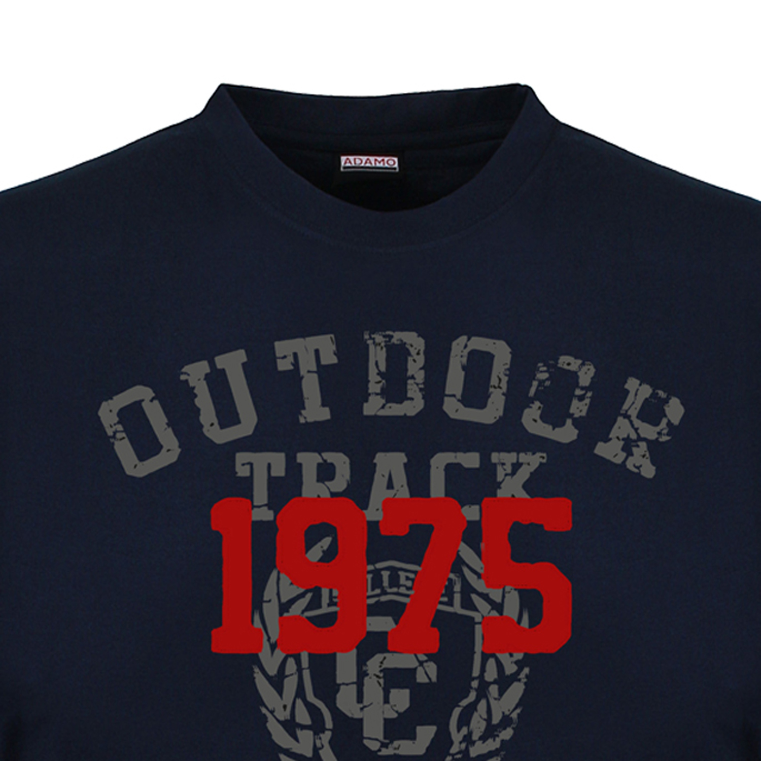 T-shirt bleu marine avec empreinte by ADAMO en grandes tailles jusqu'au 12XL - Série "Outdoor Track "