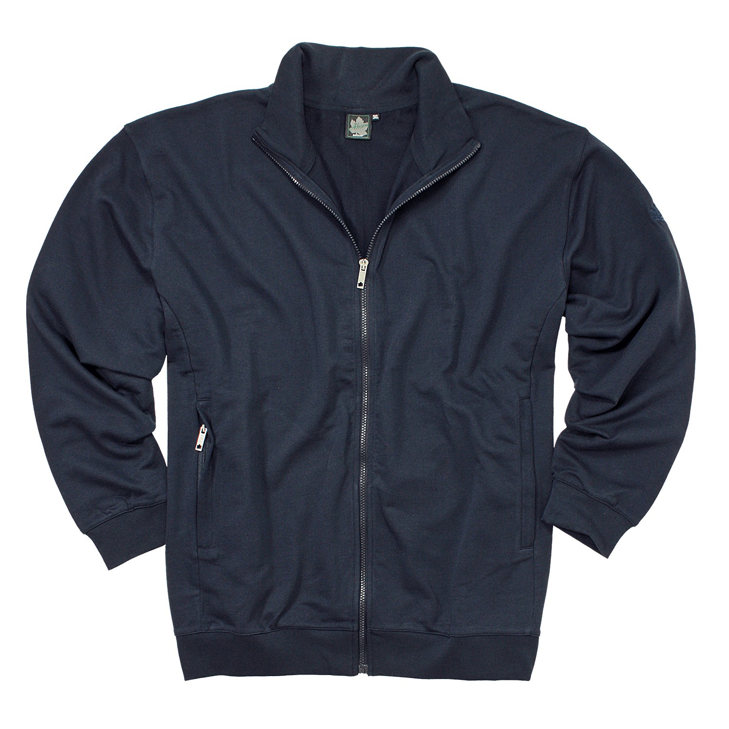 Sweat zippé bleu foncé by Ahorn Sportswear en grandes tailles jusqu'au 10XL