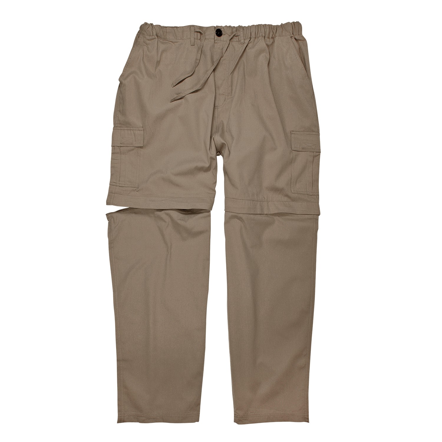 Khaki zip-off-trousers from Abraxas in oversizes until 10XL