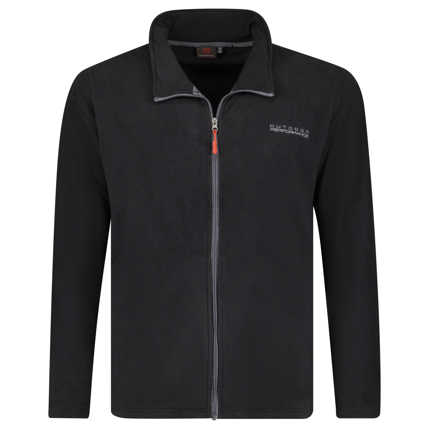 Fleece jacket in black Series Tampa by Adamo Tall Fit extra long in long sizes up to 5XLT