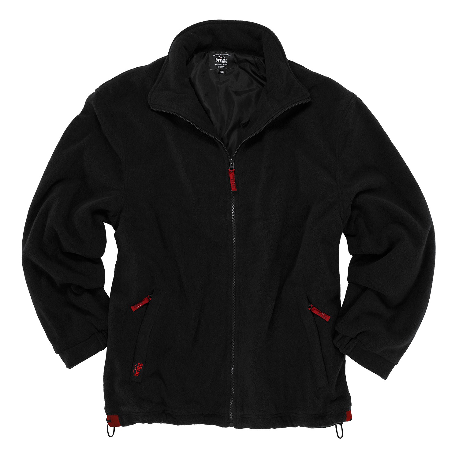 Gefütterte Fleece-Jacke in großen Größen schwarz von Brigg bis 14XL