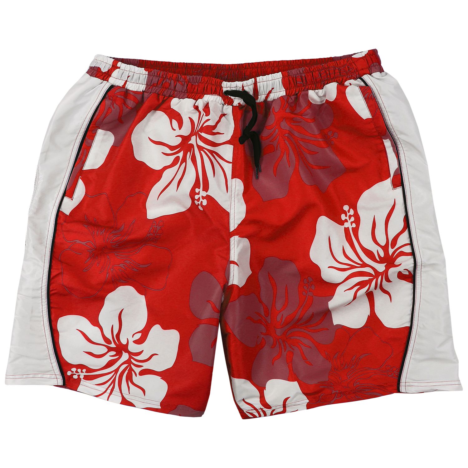 Bathing shorts by Abraxas for men red-white patterned in oversizes up to 10XL
