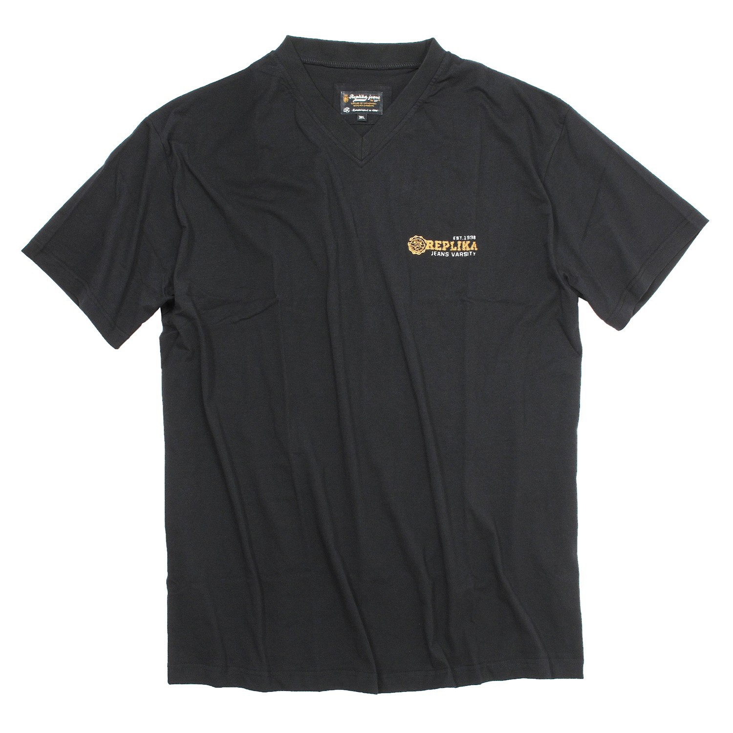 T-shirt noir de Replika grandes tailles jusqu'au 8XL