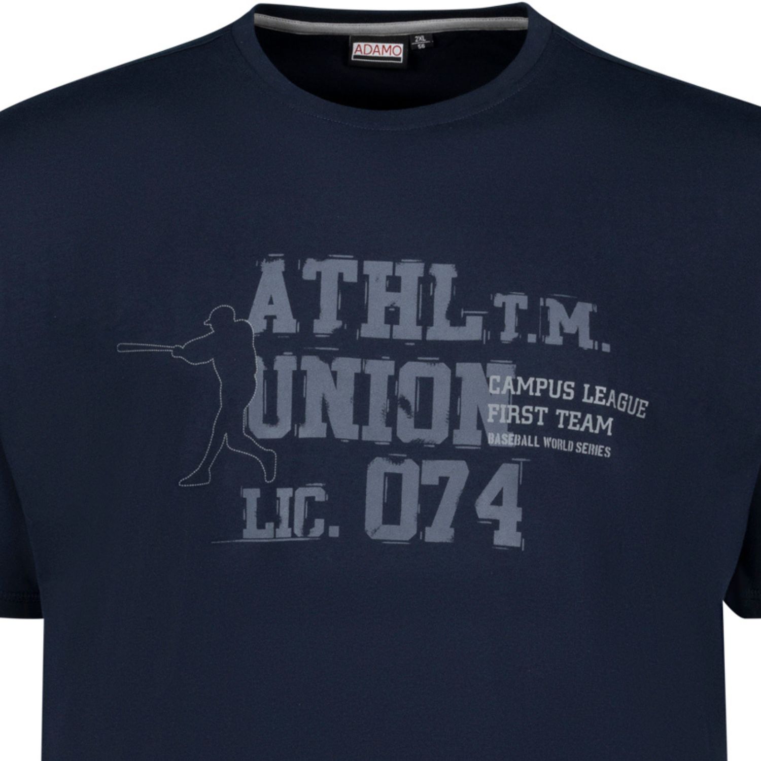 Motivshirt Serie "Athletic" von ADAMO Regular Fit für Herren in Übergrößen 2XL - 14XL navy