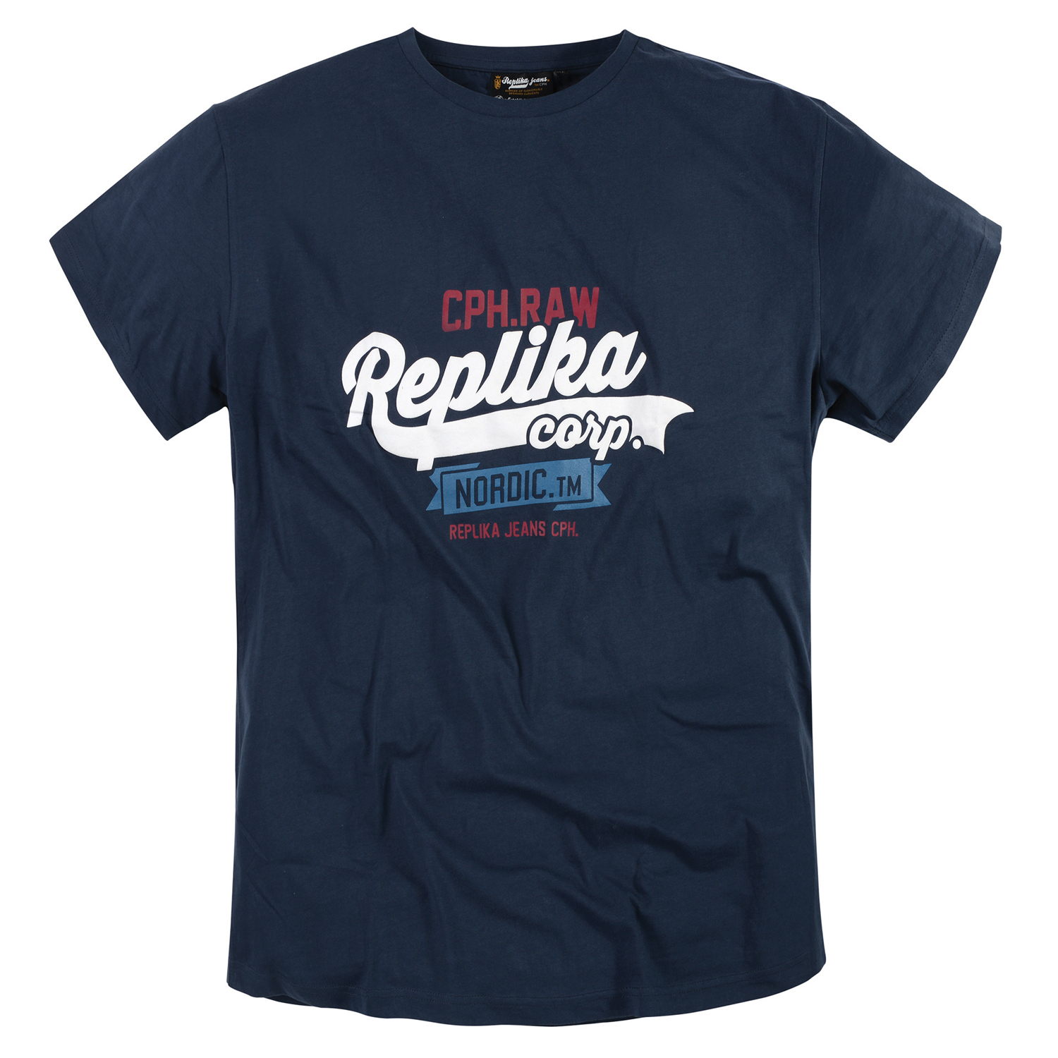 T-shirt bleu marine de Replika // grande taille jusqu'au 6XL