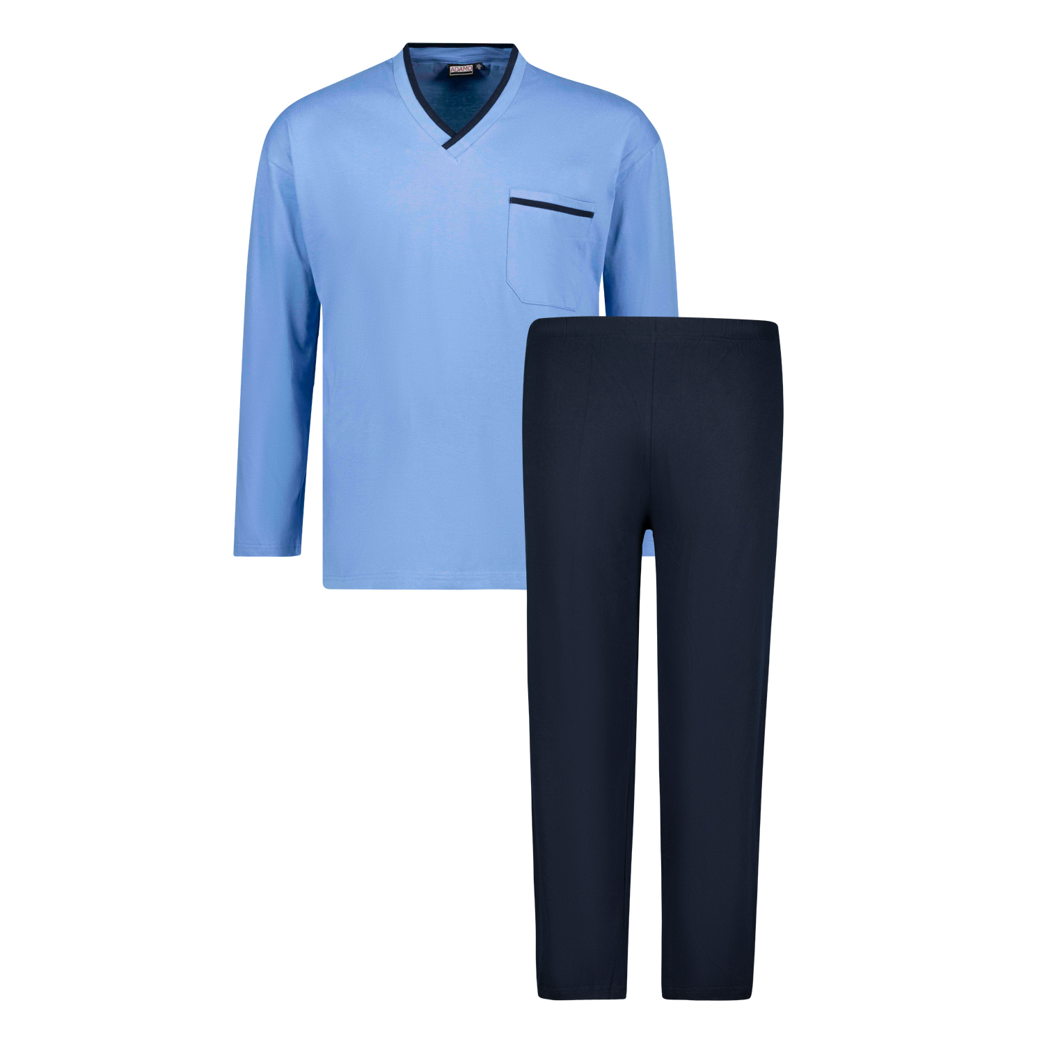 Long pyjama in light blue by Adamo in oversizes 2XL-10XL and 98-122