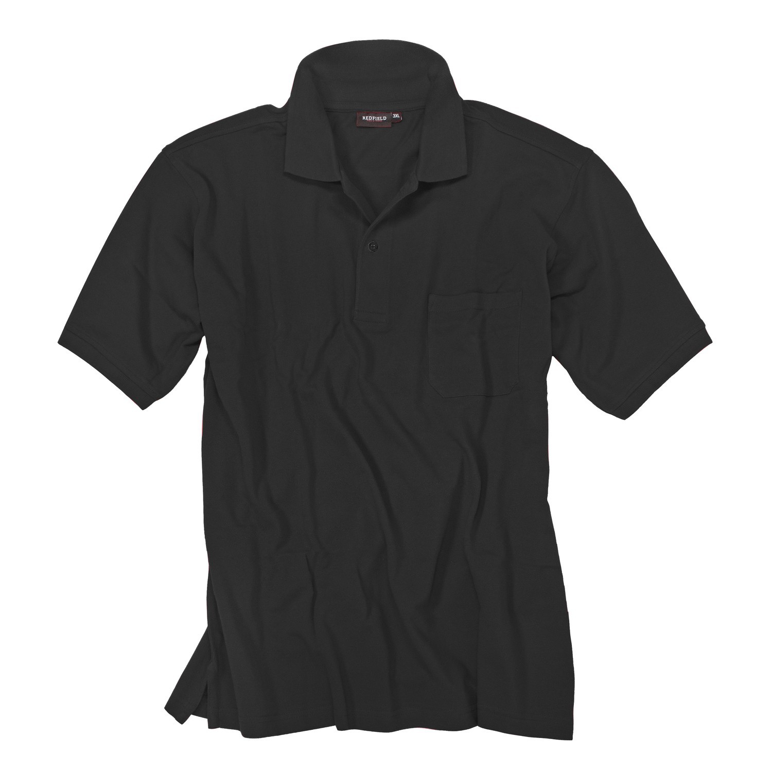 Black polo shirt by Redfield in oversizes up to 8XL