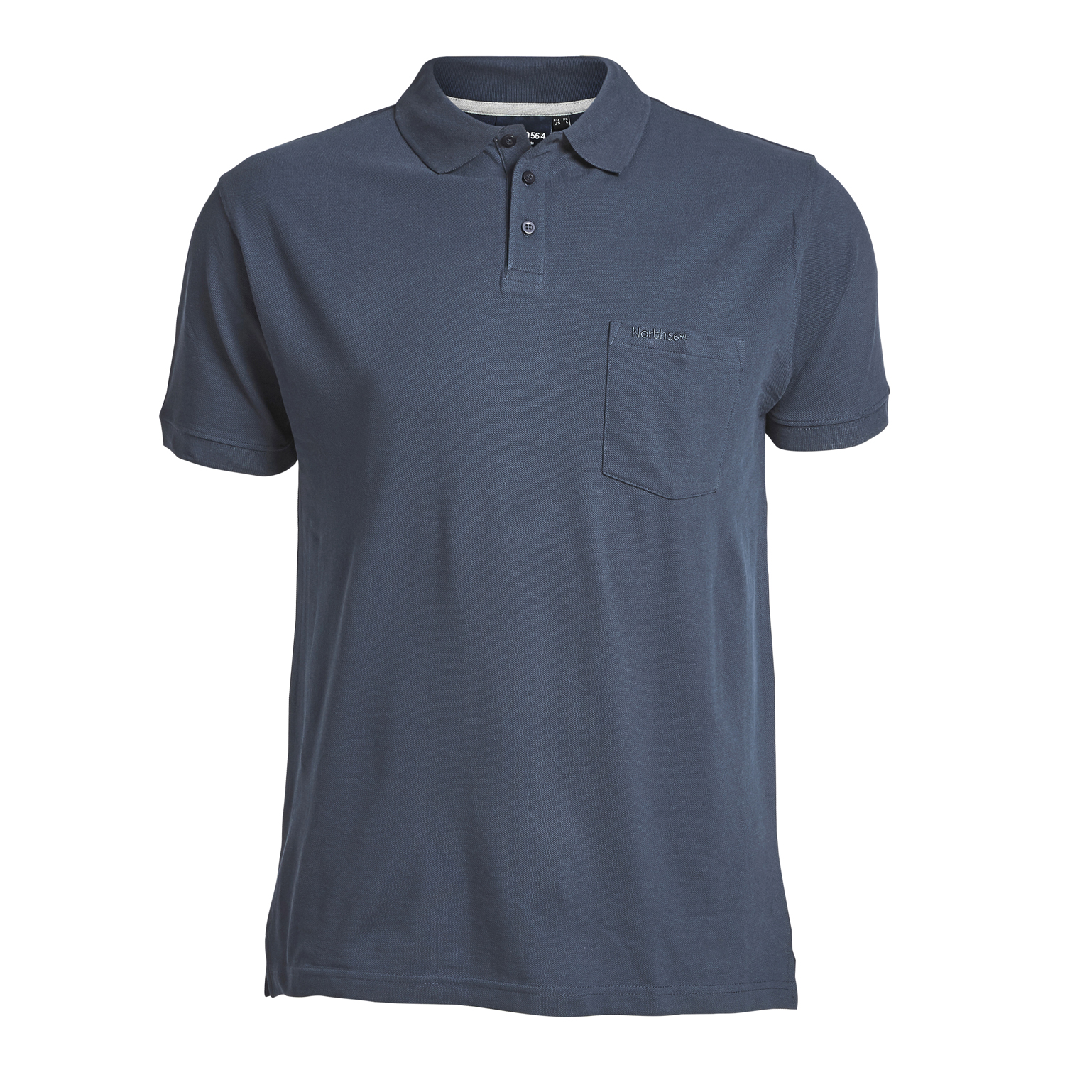 Blue pique poloshirt for men by Greyes/North 56°4 in oversizes up to 8XL