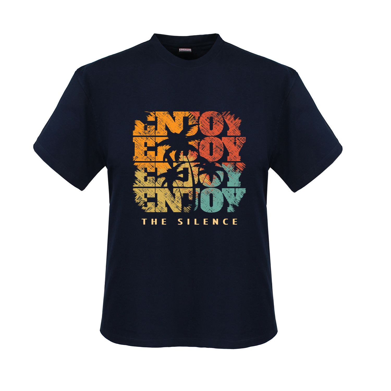 T-shirt bleu marine avec empreinte by ADAMO en grandes tailles jusqu'au 12XL - Série "ENJOY"