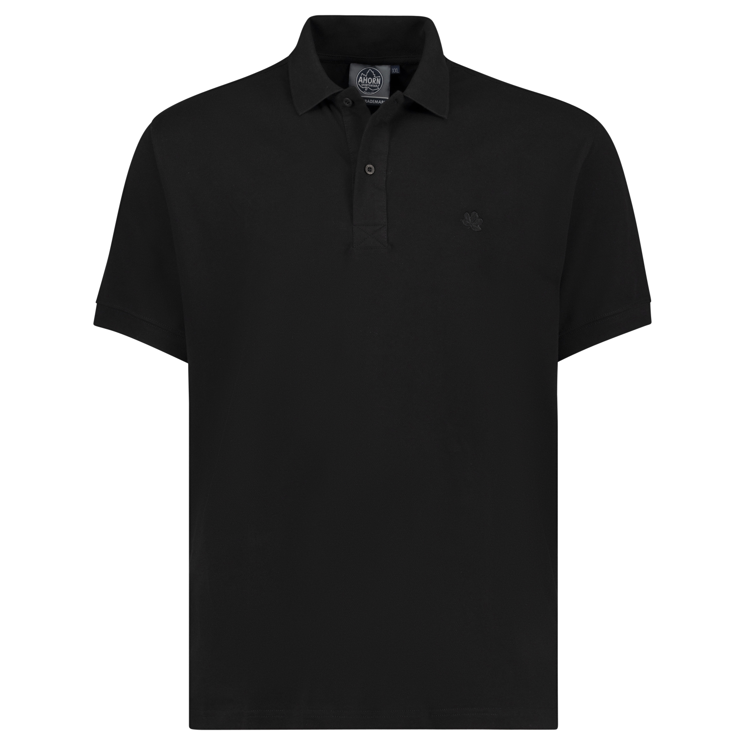 Polo-shirt en noir à manches courtes by Ahorn Sportswear en grandes tailles 2XL - 10XL