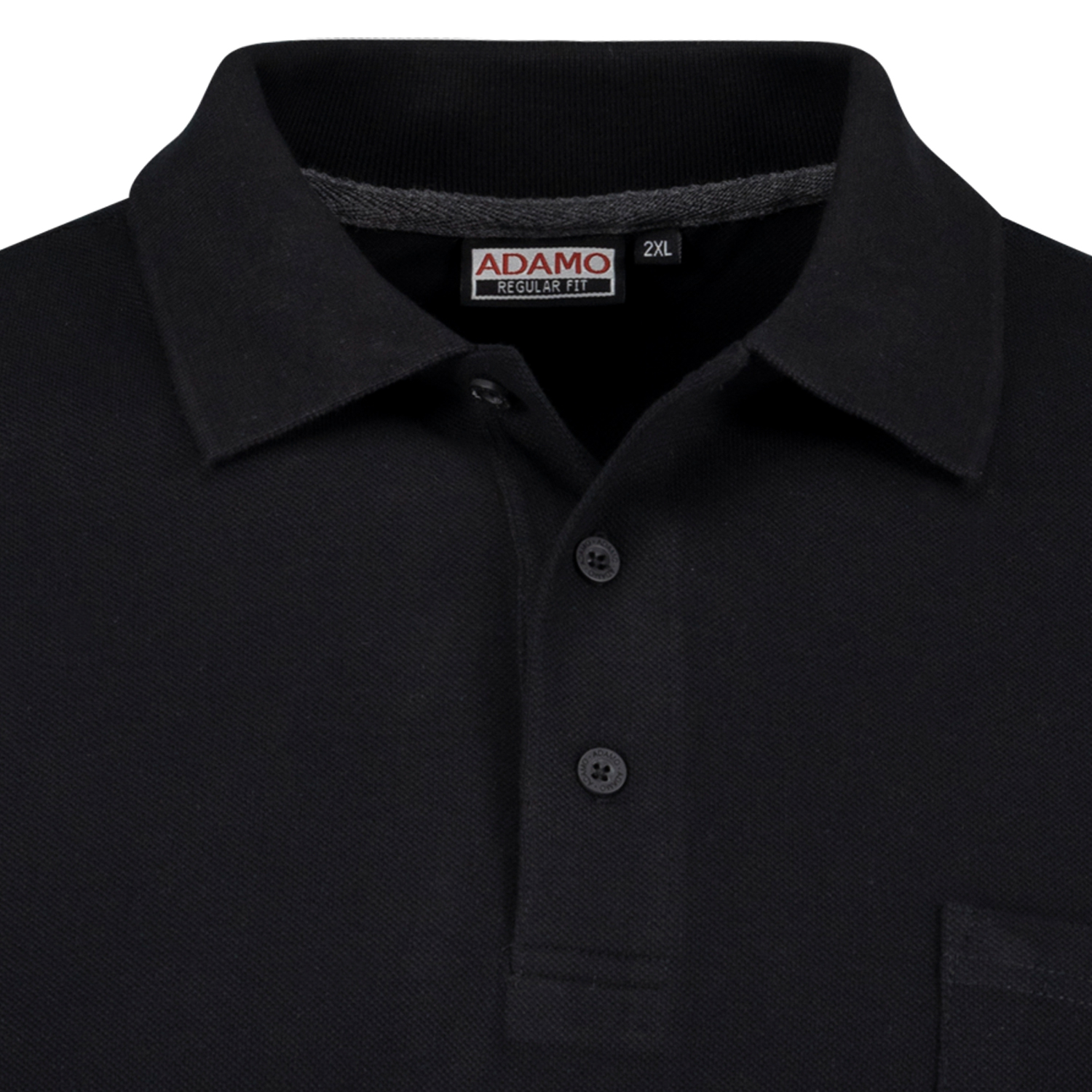 ADAMO Herren Pique Polohemd kurzärmlig Modell KENO in schwarz bis Übergröße 10XL Regular Fit