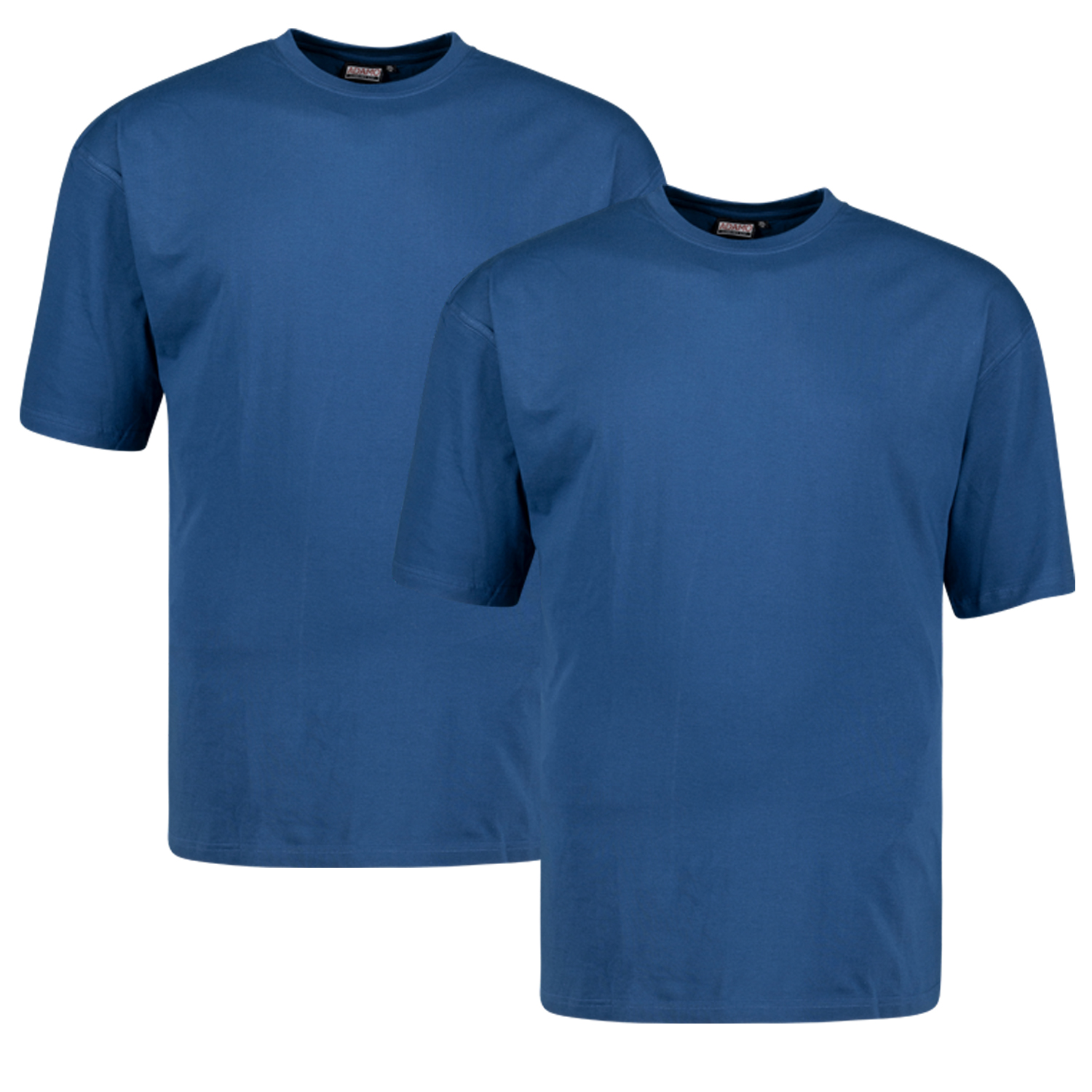 T-shirts in denim blue COMFORT FIT series Marlon by Adamo for men up to oversize 12XL - double pack