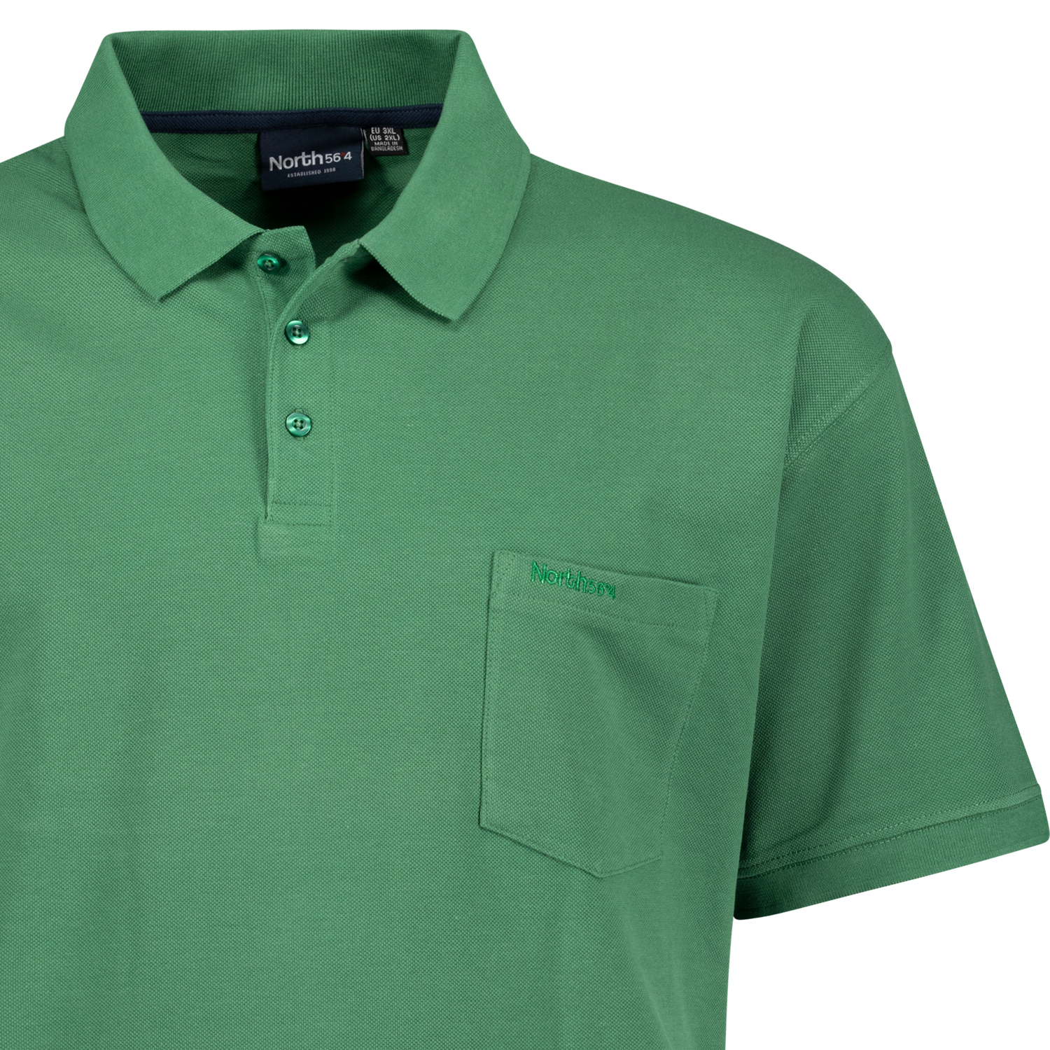 Pique Poloshirt in grün für Herren von Greyes/North 56°4 Übergrößen 3XL - 8XL