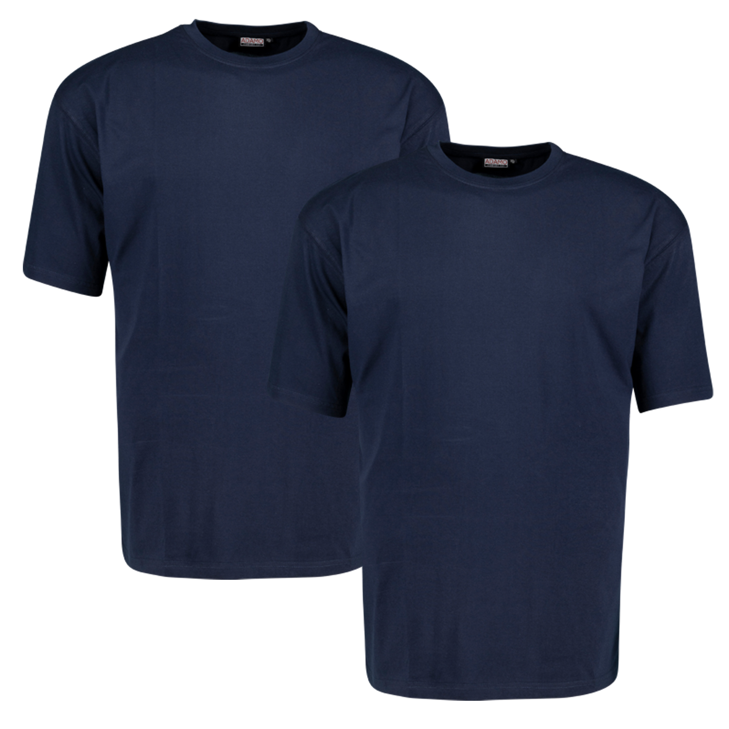 Double pack MARLON COMFORT FIT navy t-shirt by ADAMO up to extra large size 18XL