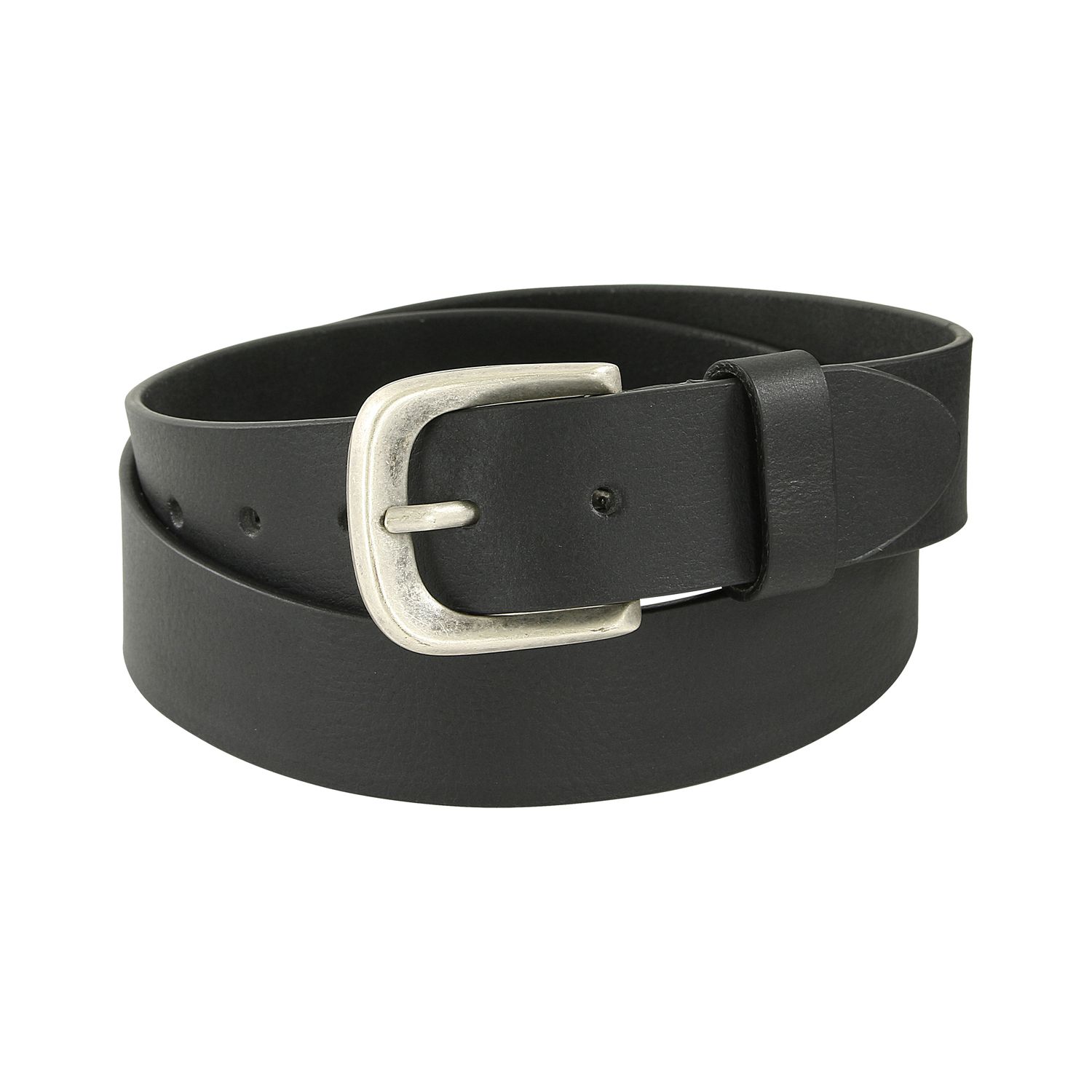 Buffalo leather belt in black by Pionier in large sizes 95 - 150