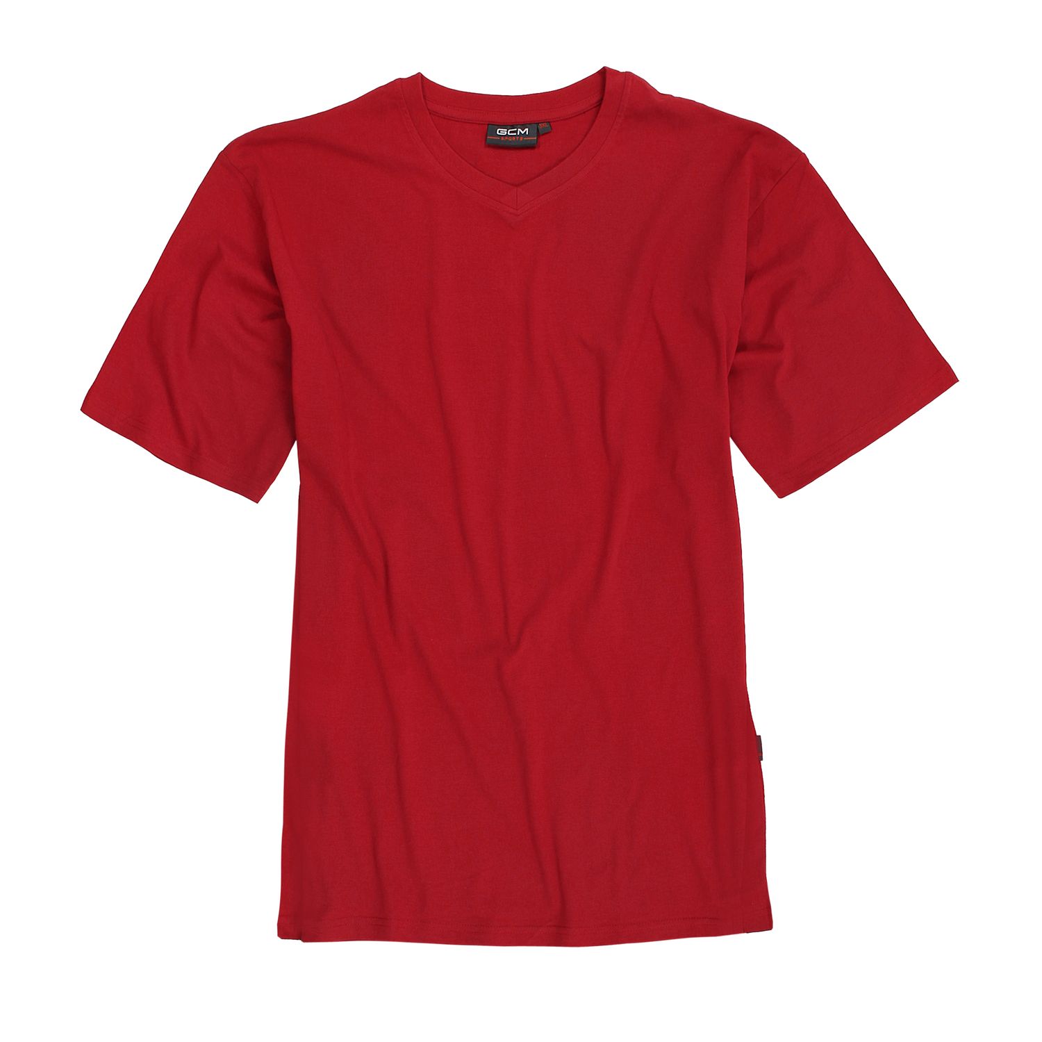 GCM Originals T-Shirt mit V-Ausschnitt in rot bis Übergröße 6XL
