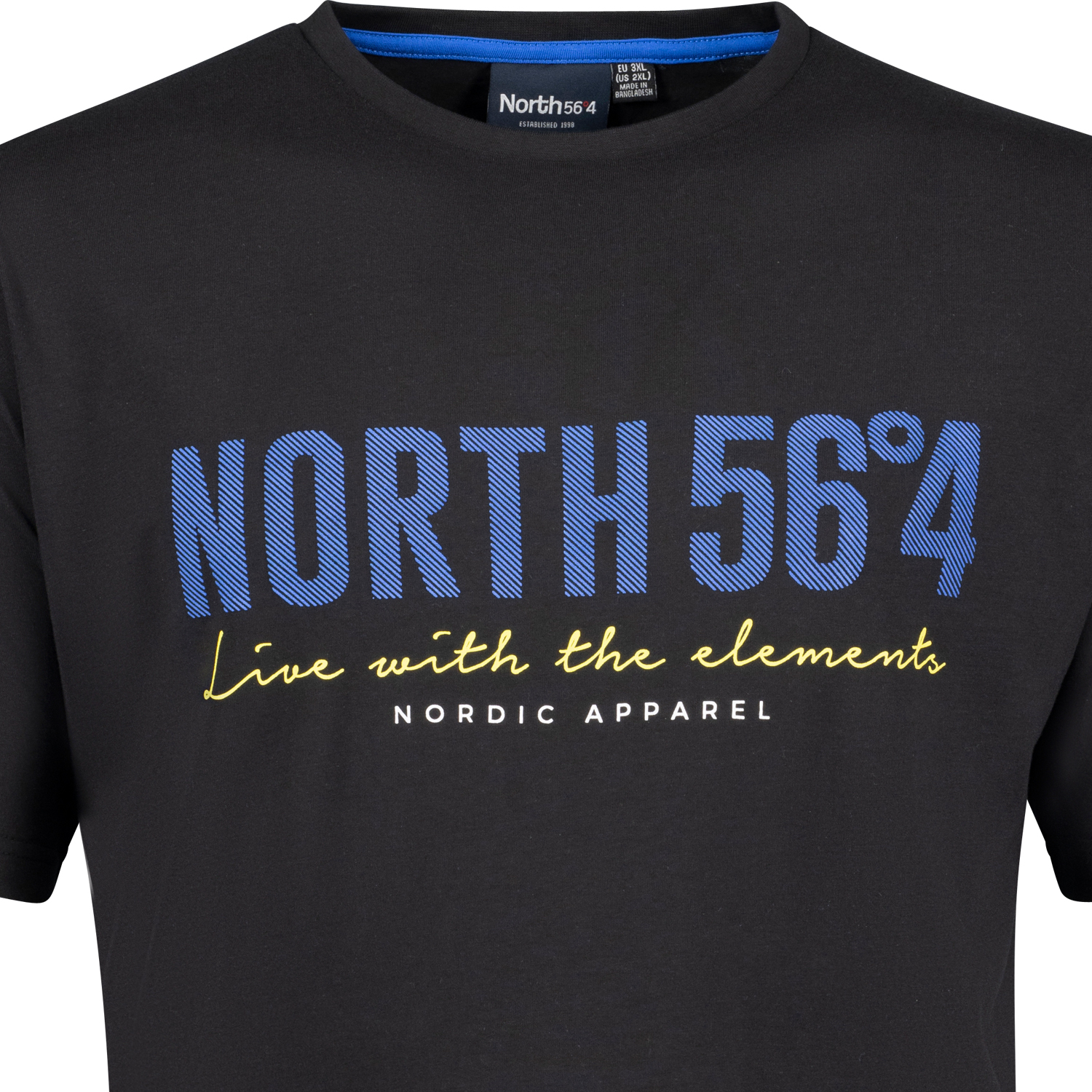 T-shirt noir pour homme de North 56°4 // grandes tailles jusqu'au 8XL