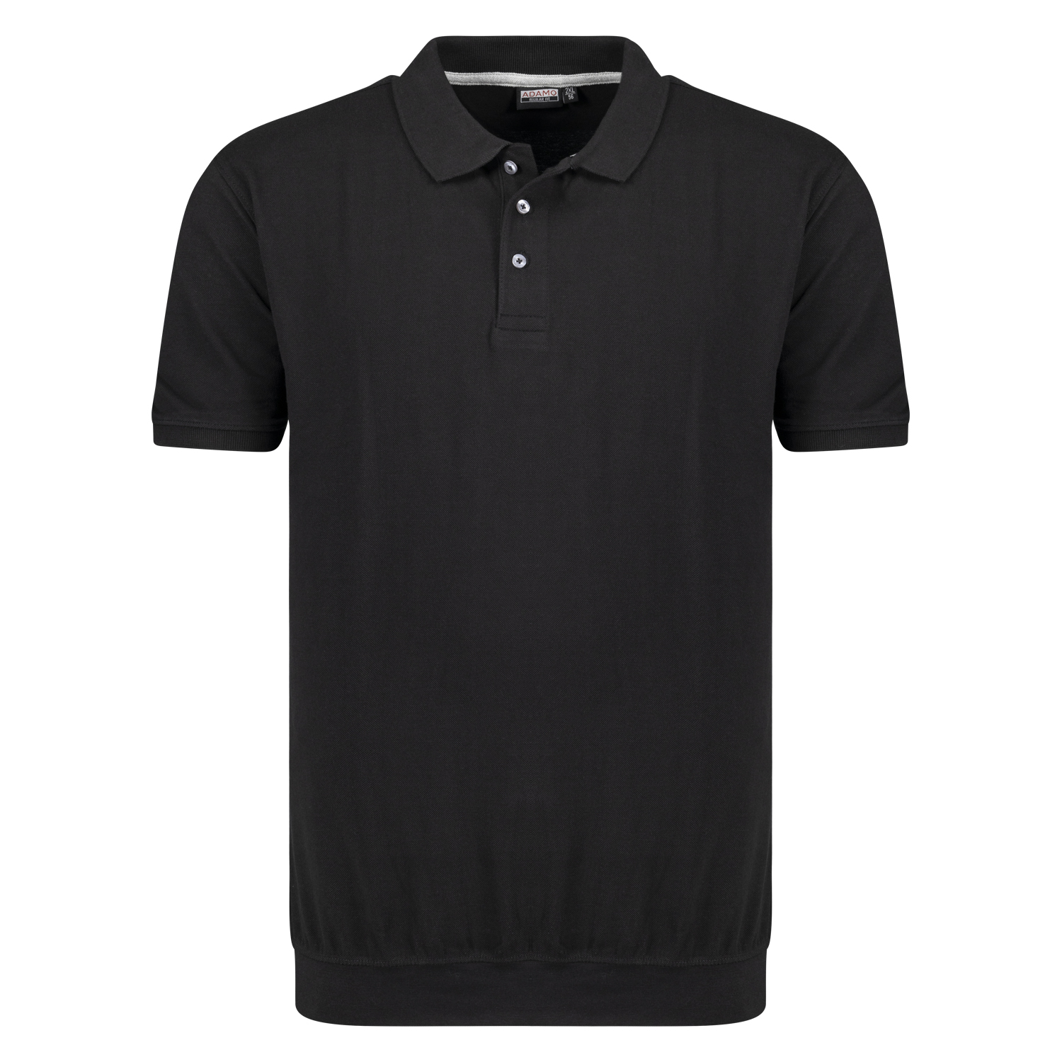 Herren Pique Poloshirt mit Bund kurzarm Serie Kadir REGULAR FIT von Adamo schwarz in Übergrößen 2XL - 10XL
