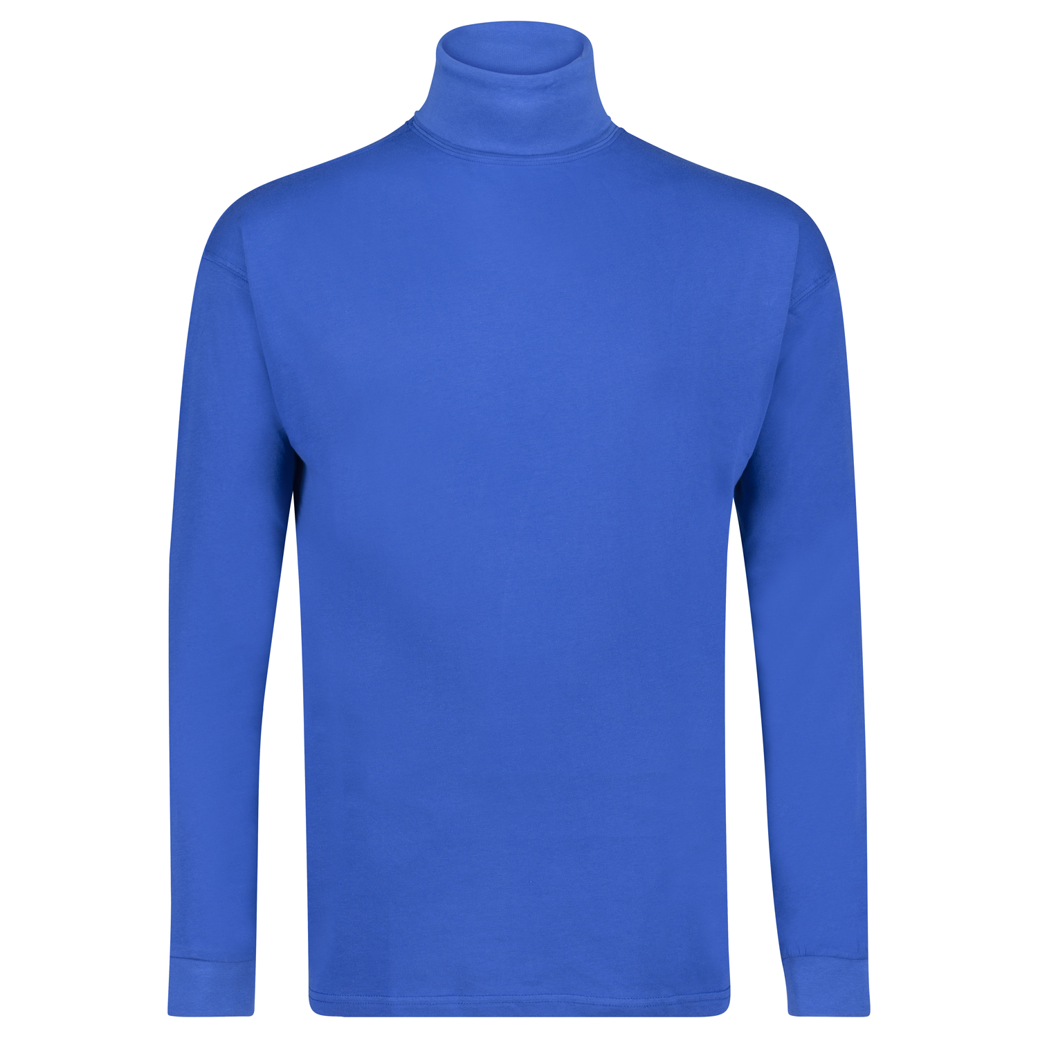 ADAMO longsleeve for men COMFORT FIT in royal blue with turtle neck up to size 12XL