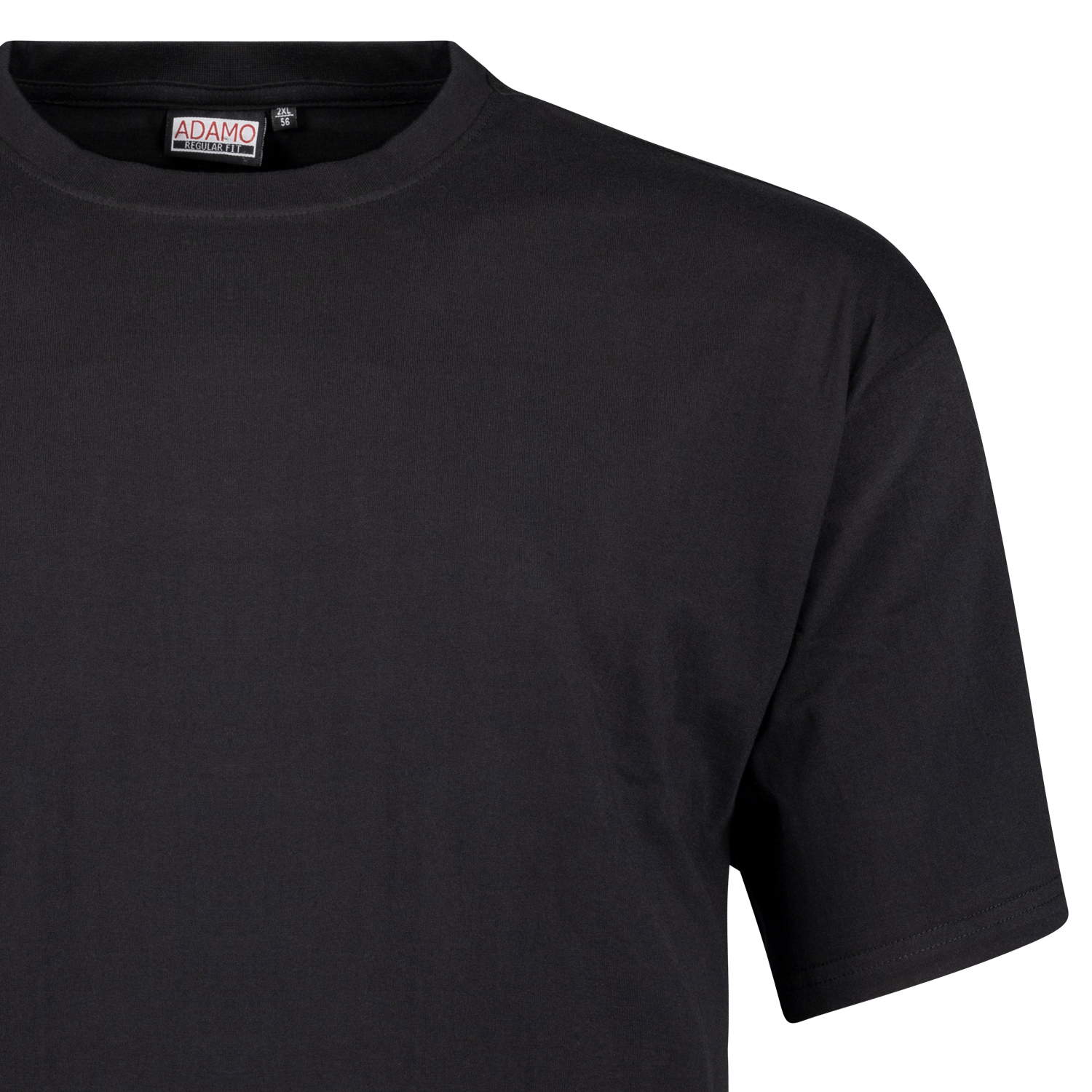Adamo Kurzarmshirt mit Rundhals schwarz Heavy Jersey Serie Bud Regular Fit bis Übergröße 12XL
