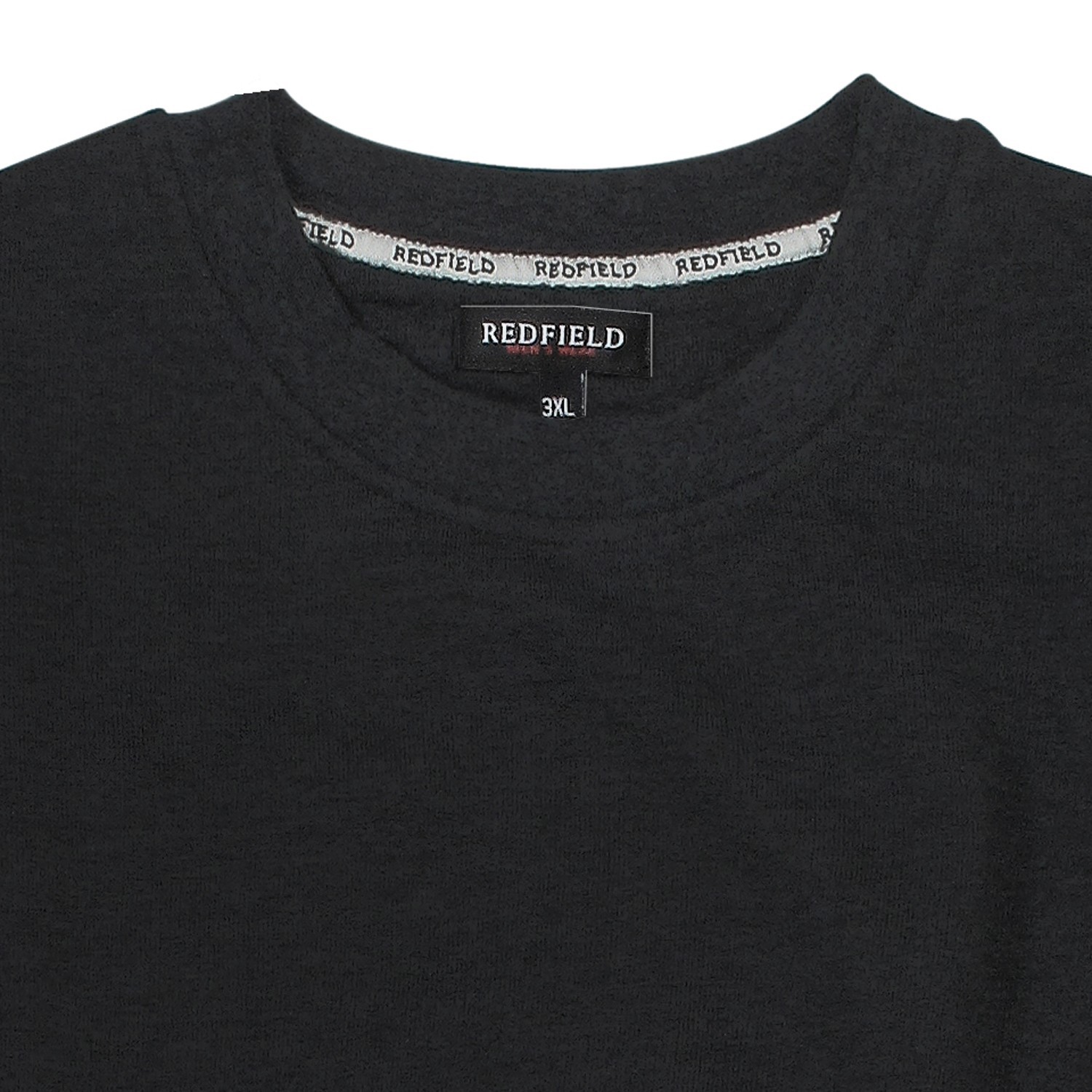 Rundhals Sweatshirt von Redfield in Übergrößen 2XL-10XL für Herren schwarz
