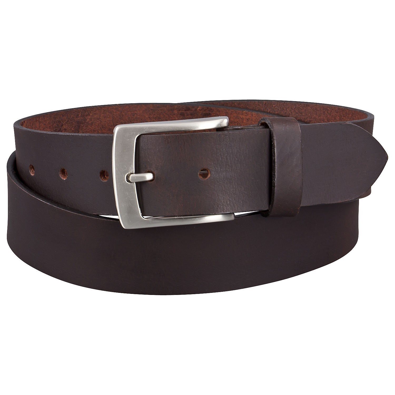 Brown basic jeans belt up to over length 170 cm (66.9 inches) by Lindenmann