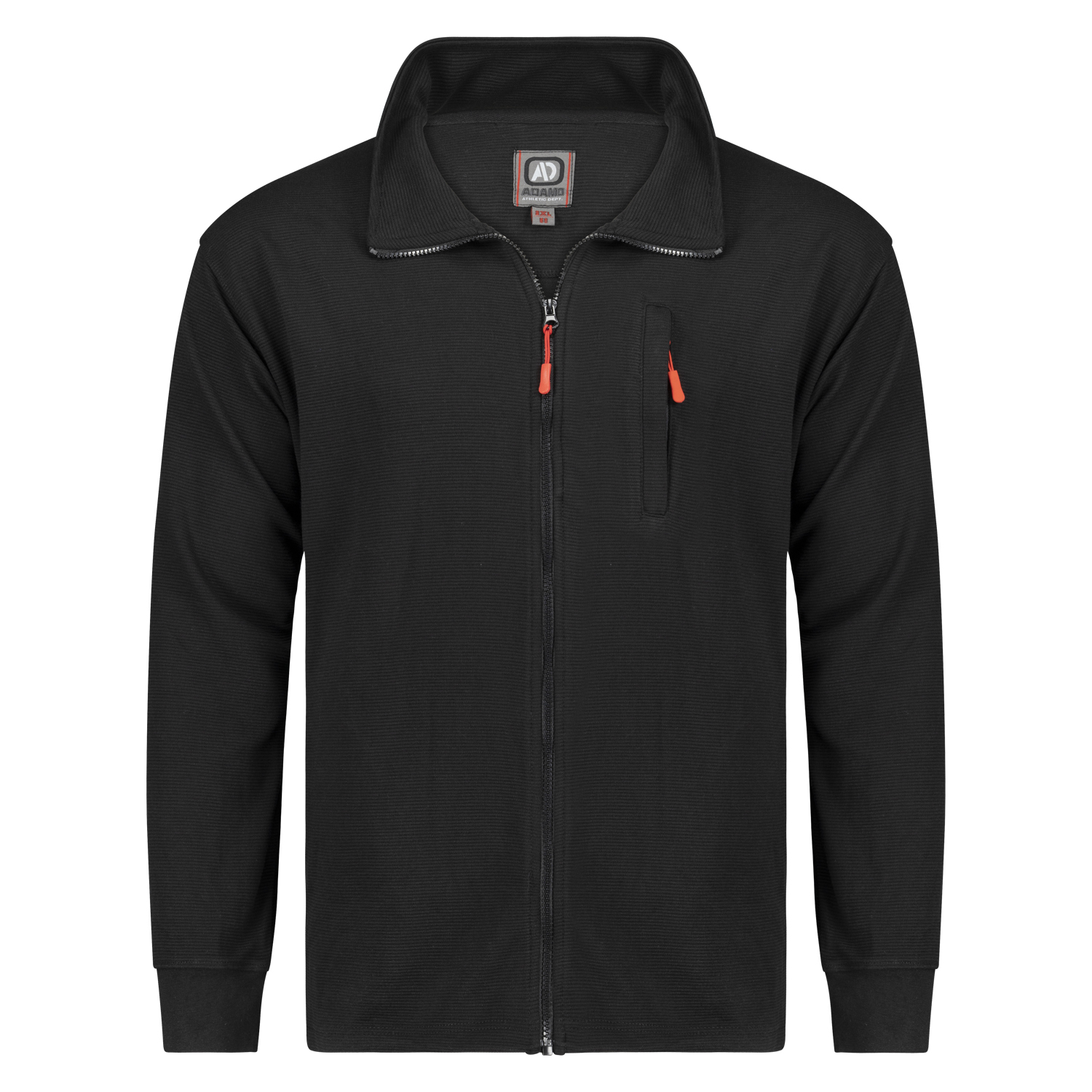 Sweat-shirt zippé ottoman côte noir série Max by Adamo en grandes tailles jusqu'au 10XL