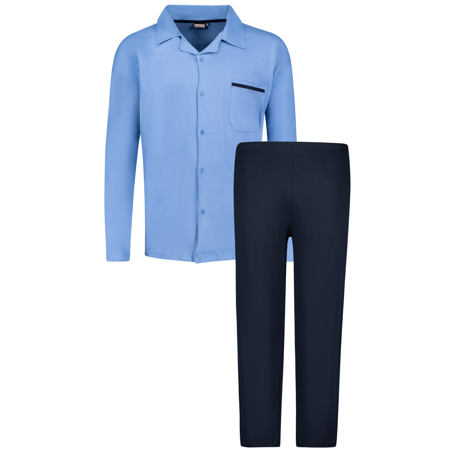 Long pyjama "Benno" in light blue by ADAMO up to oversize 10XL