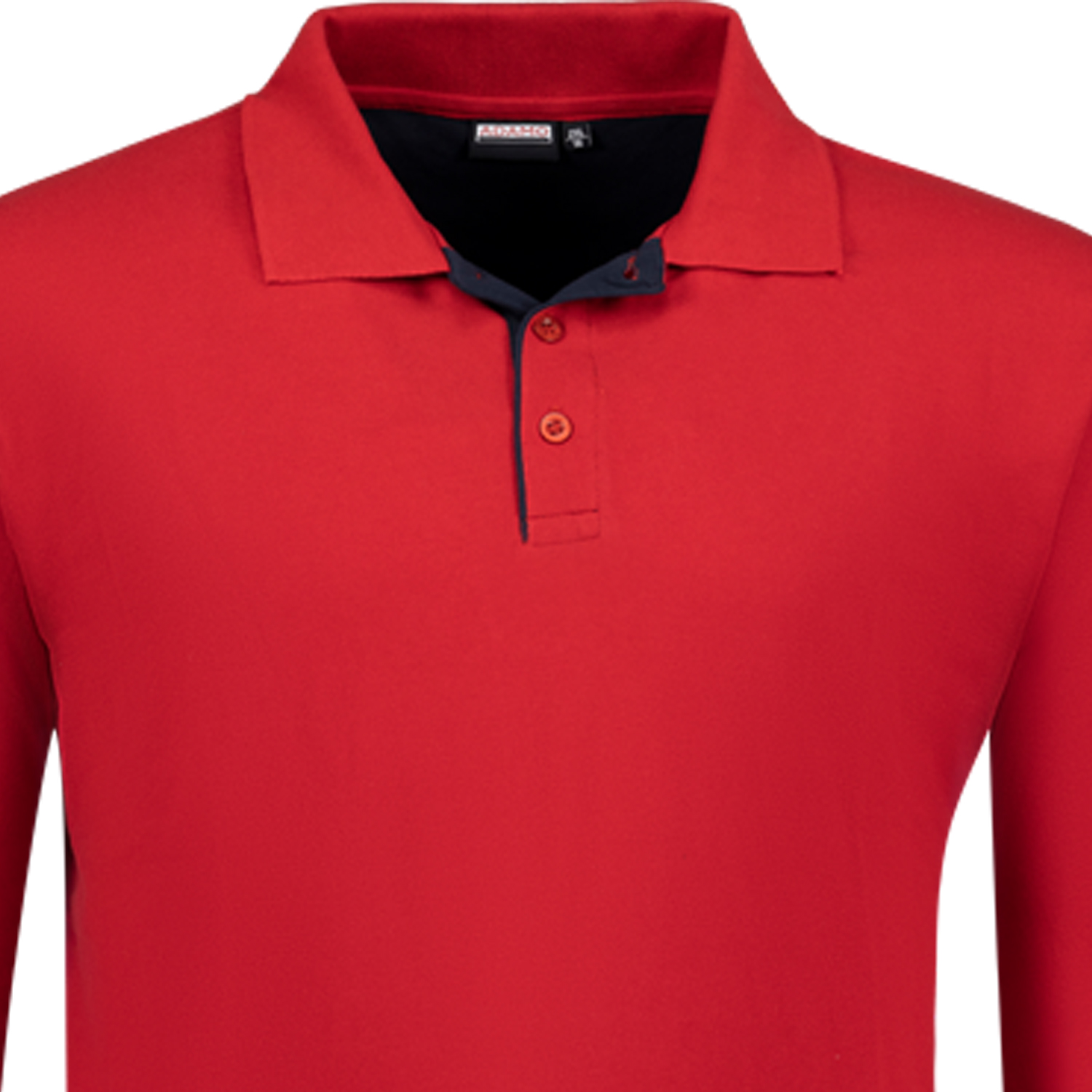 Long sleeve polo shirt COMFORT FIT in red serie Peter by Adamo up to oversize 12XL